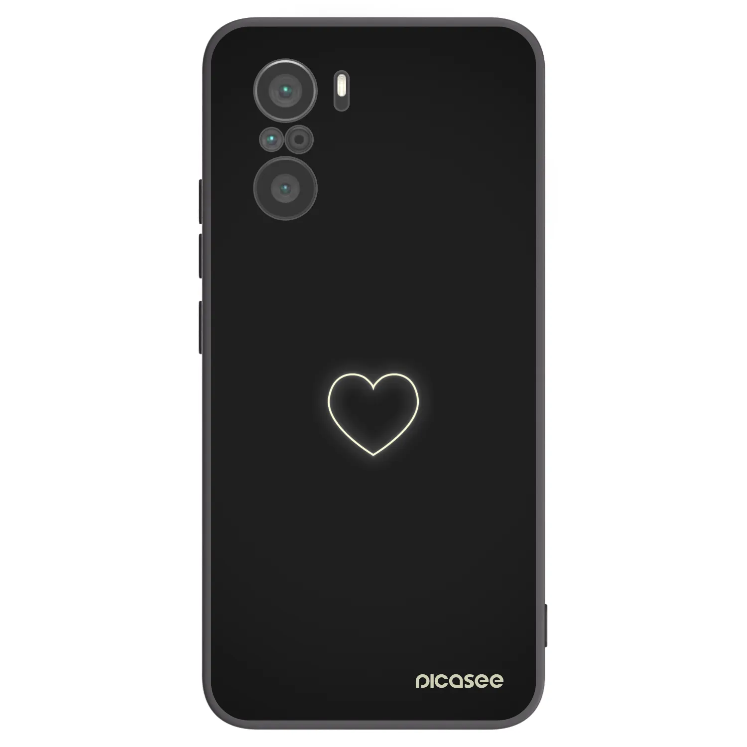 Picasee Μαύρη θήκη σιλικόνης για Xiaomi Poco F3 - Heart