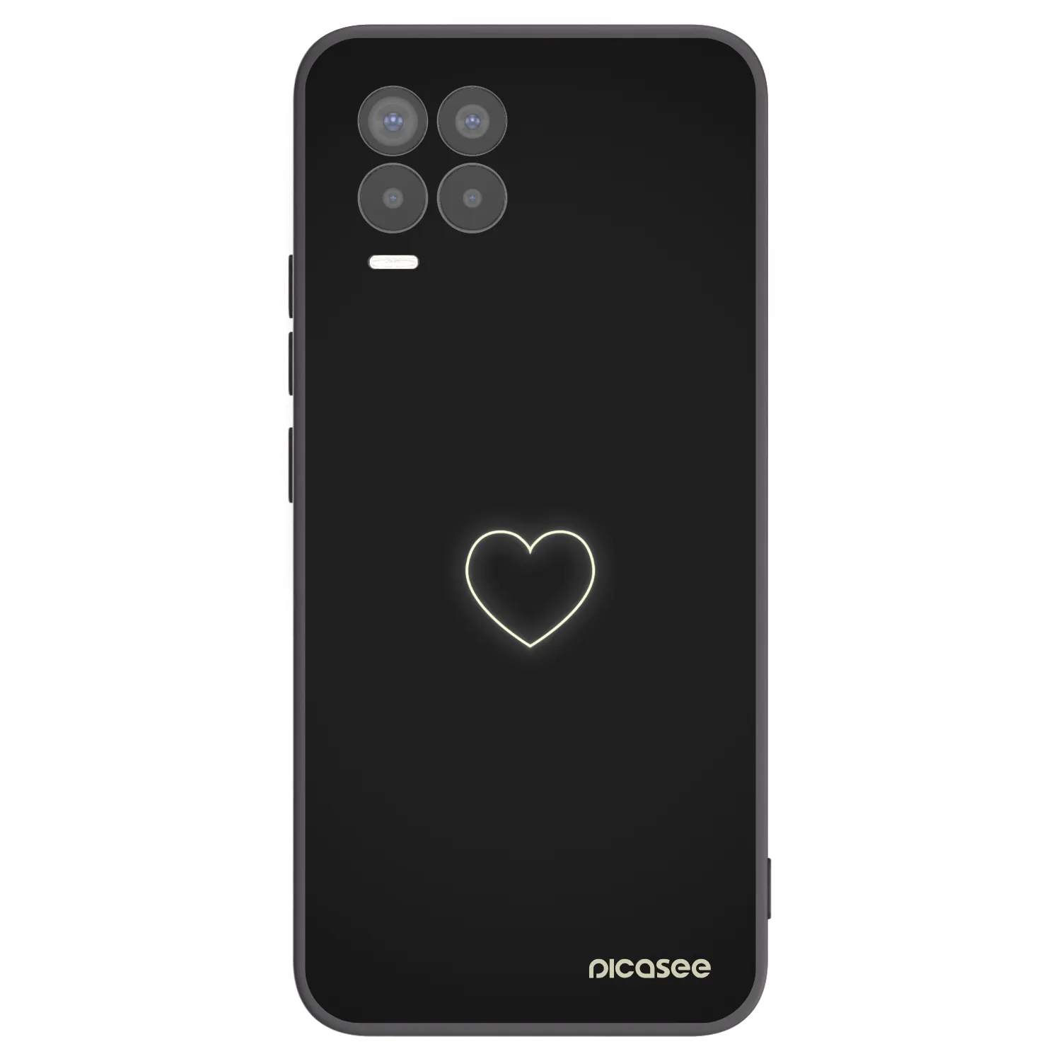 Picasee Μαύρη θήκη σιλικόνης για Realme 8 Pro - Heart