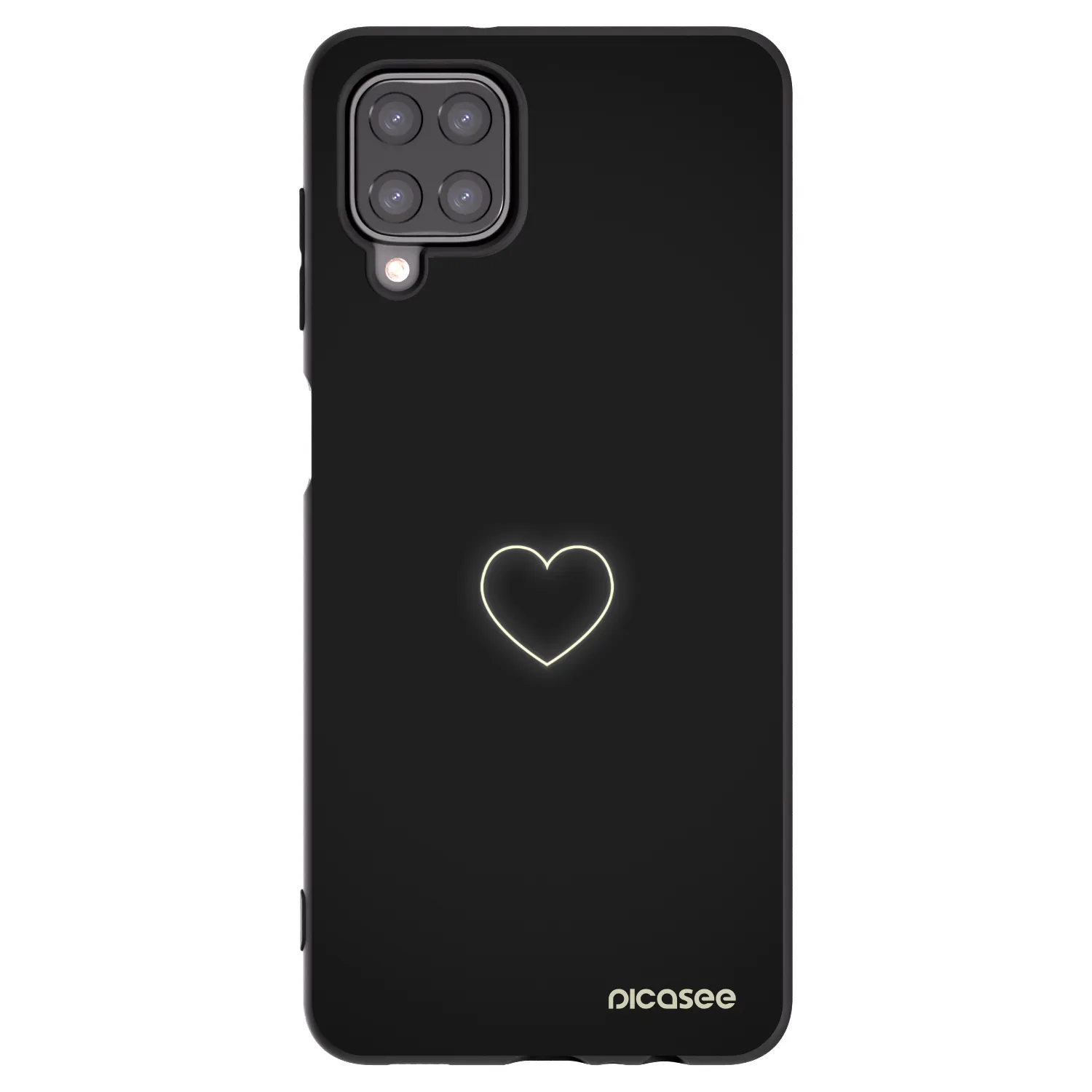 Picasee Μαύρη θήκη σιλικόνης για Samsung Galaxy M12 M127F - Heart