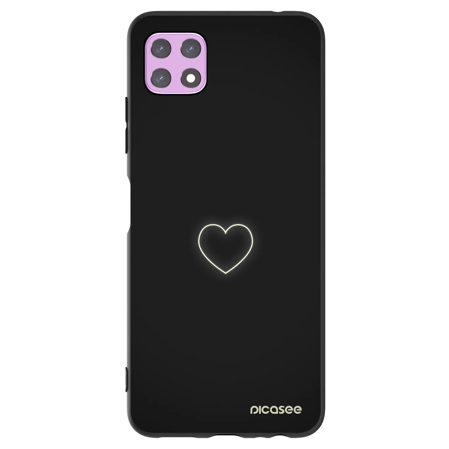 Picasee Μαύρη θήκη σιλικόνης για Samsung Galaxy A22 A226B 5G - Heart