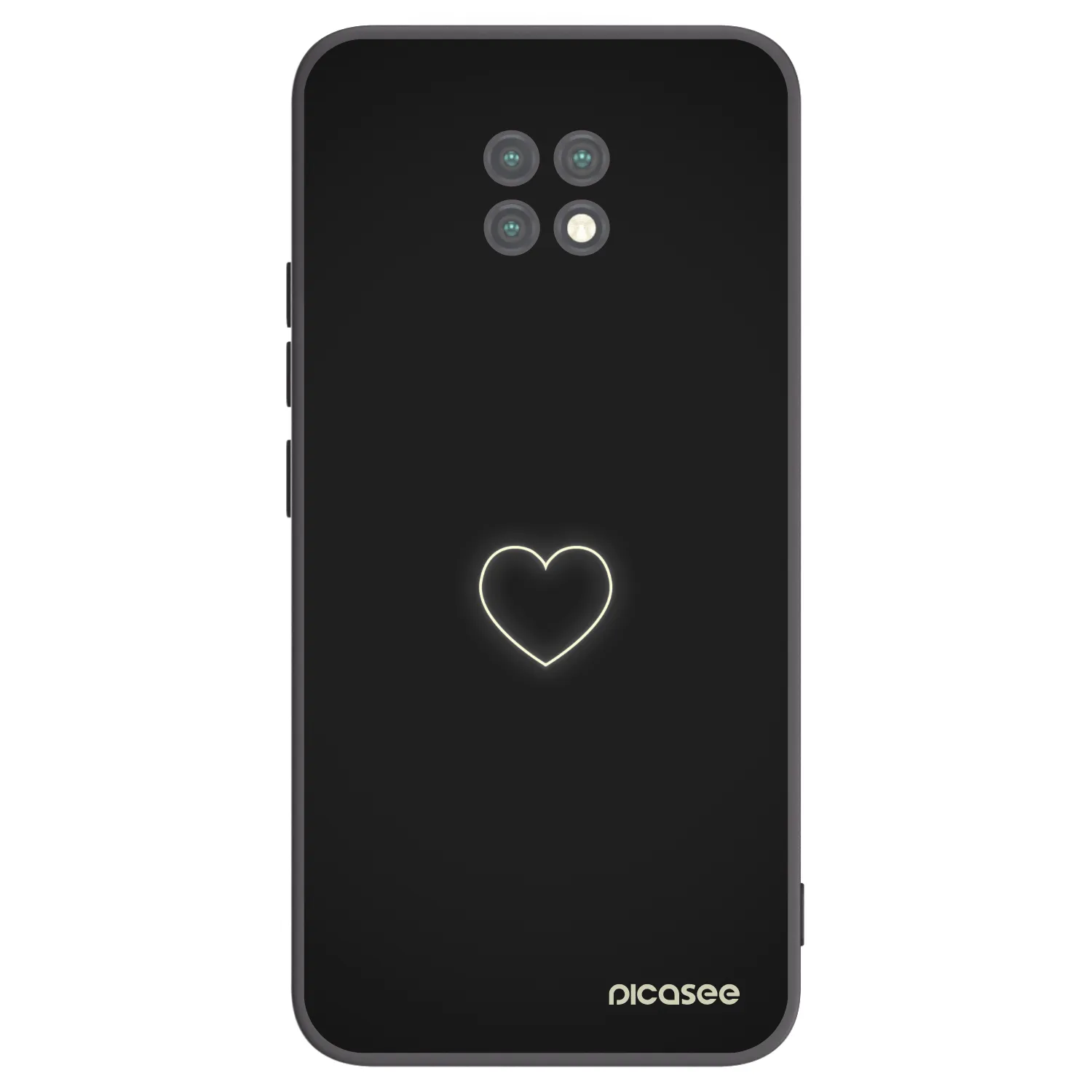 Picasee Μαύρη θήκη σιλικόνης για Xiaomi Redmi Note 9T - Heart
