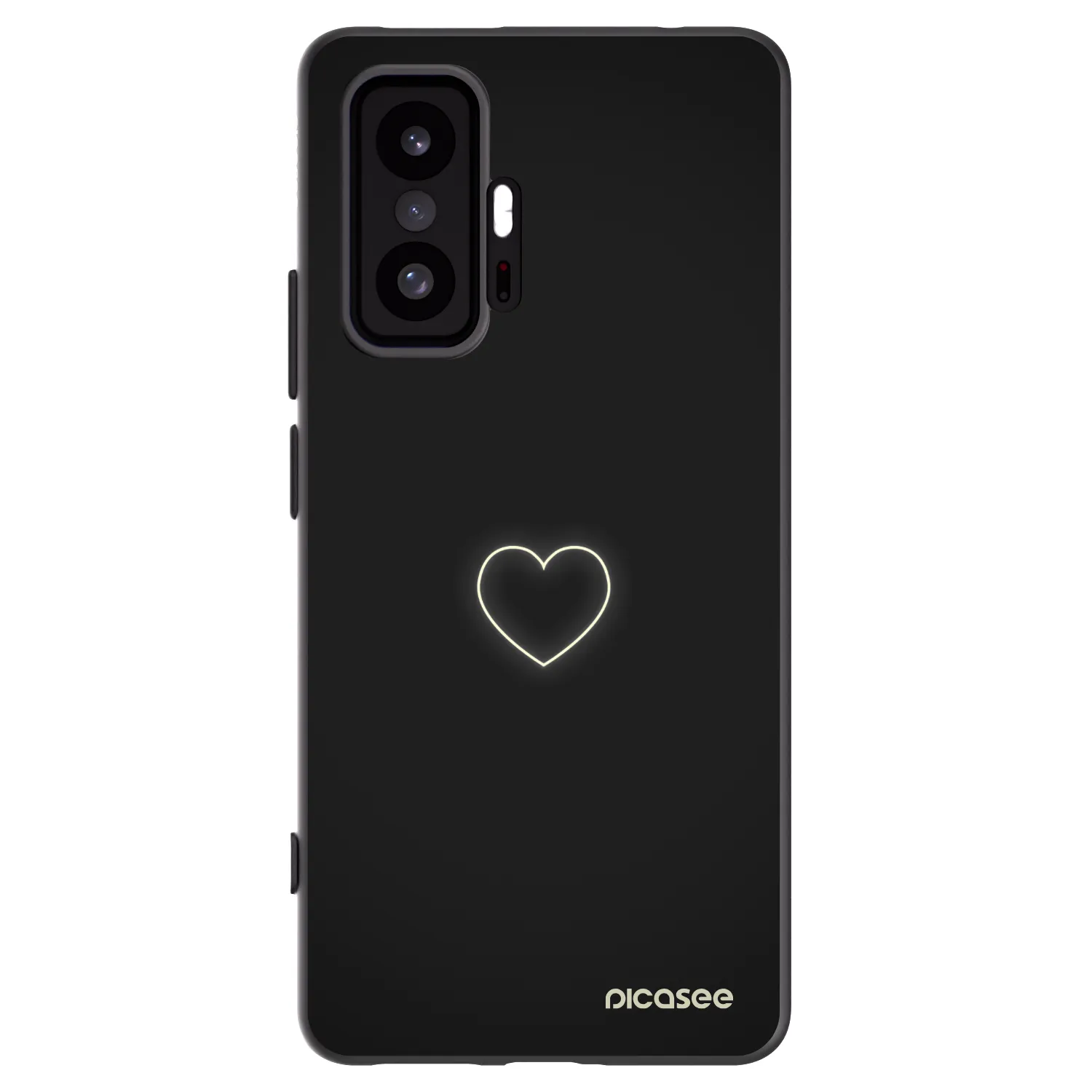 Picasee Μαύρη θήκη σιλικόνης για Xiaomi 11T Pro - Heart