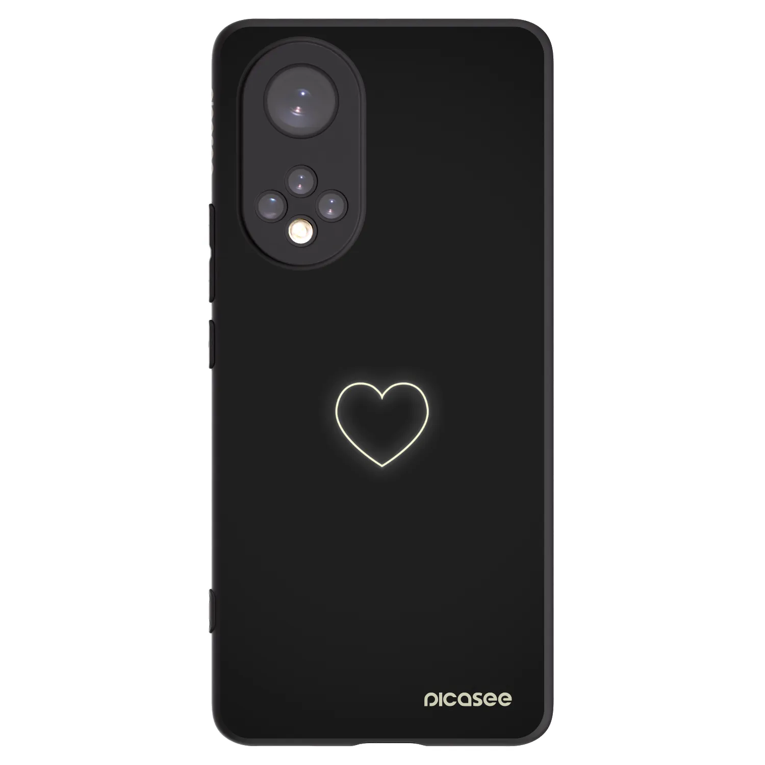 Picasee Μαύρη θήκη σιλικόνης για Huawei Nova 9 - Heart