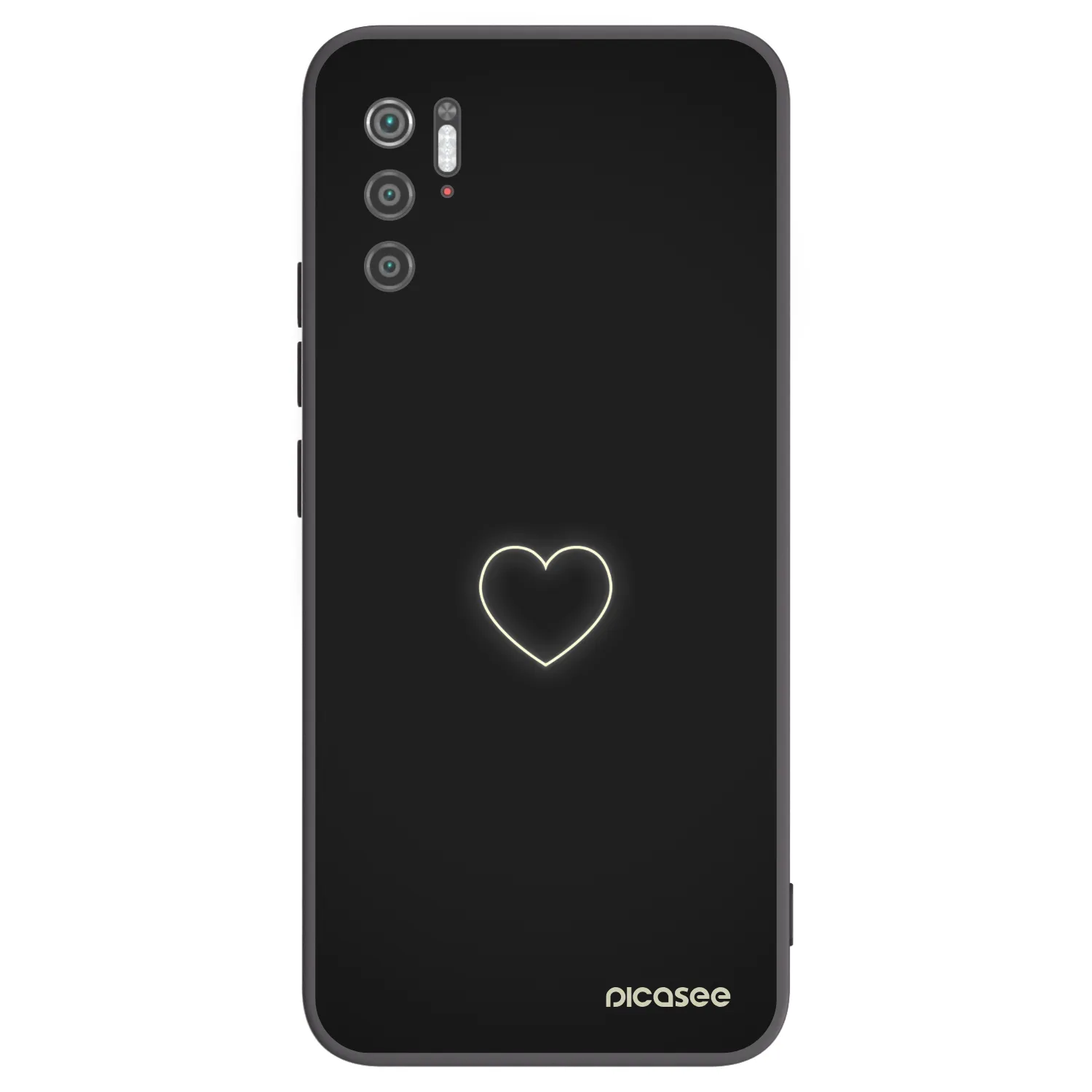 Picasee Μαύρη θήκη σιλικόνης για Xiaomi Poco M3 Pro 5G - Heart