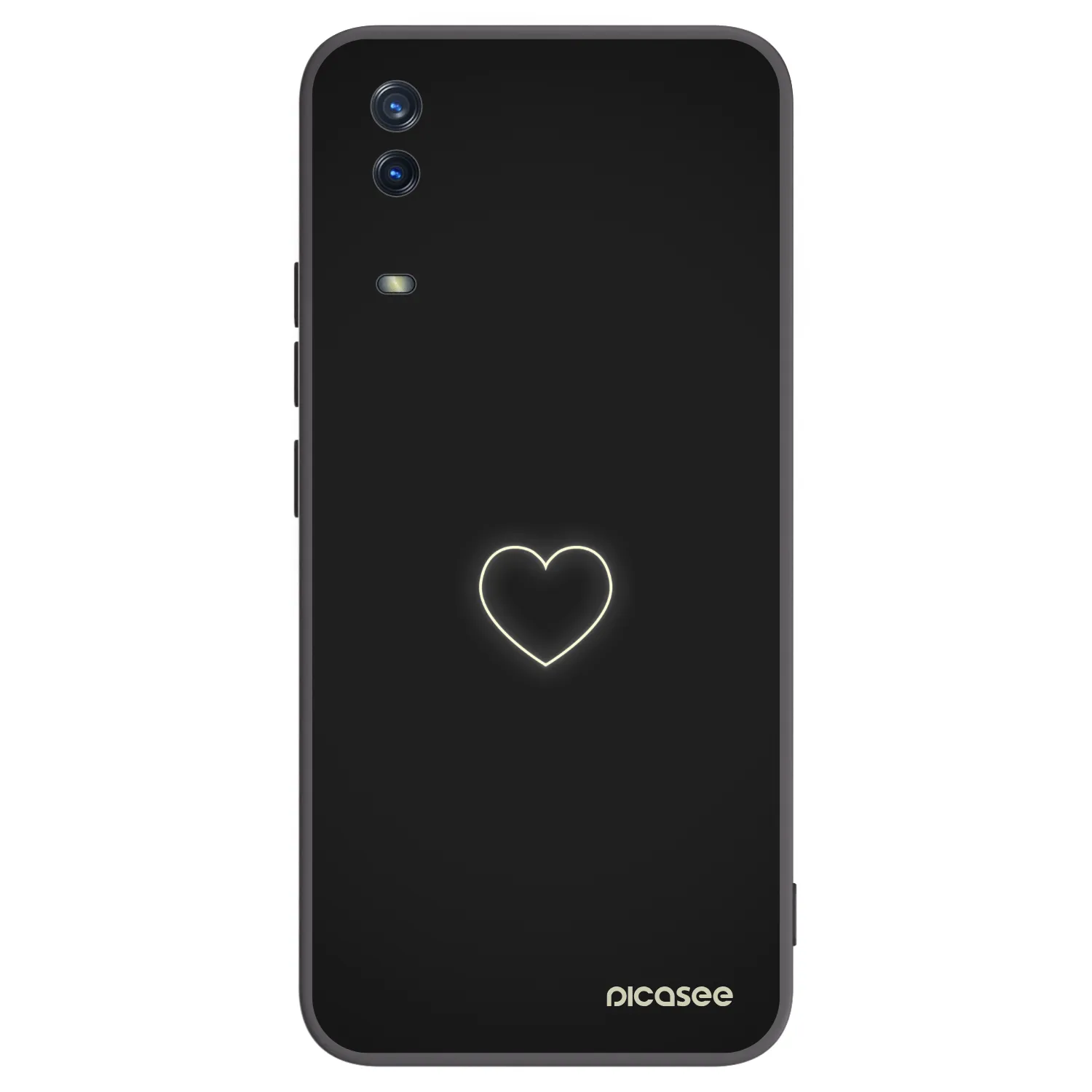Picasee Μαύρη θήκη σιλικόνης για Vivo Y11s - Heart