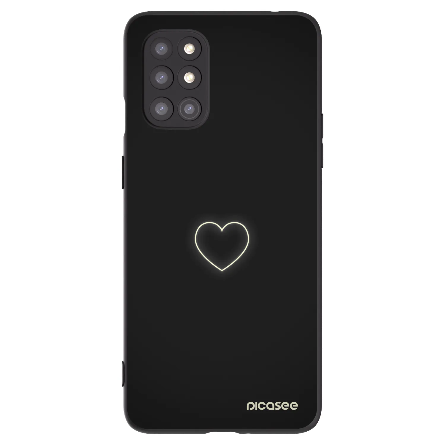 Picasee Μαύρη θήκη σιλικόνης για OnePlus 8T - Heart