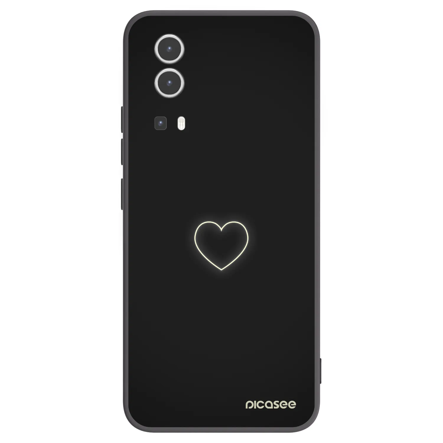 Picasee Μαύρη θήκη σιλικόνης για Vivo Y72 5G - Heart