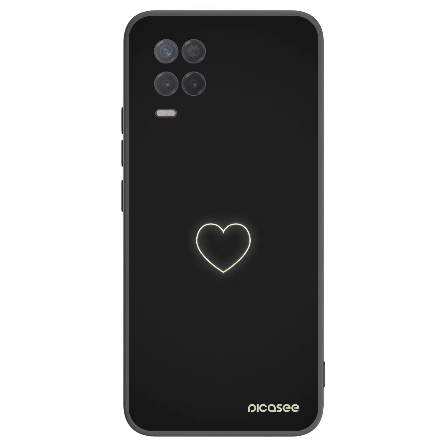 Picasee Μαύρη θήκη σιλικόνης για Realme 8 5G - Heart