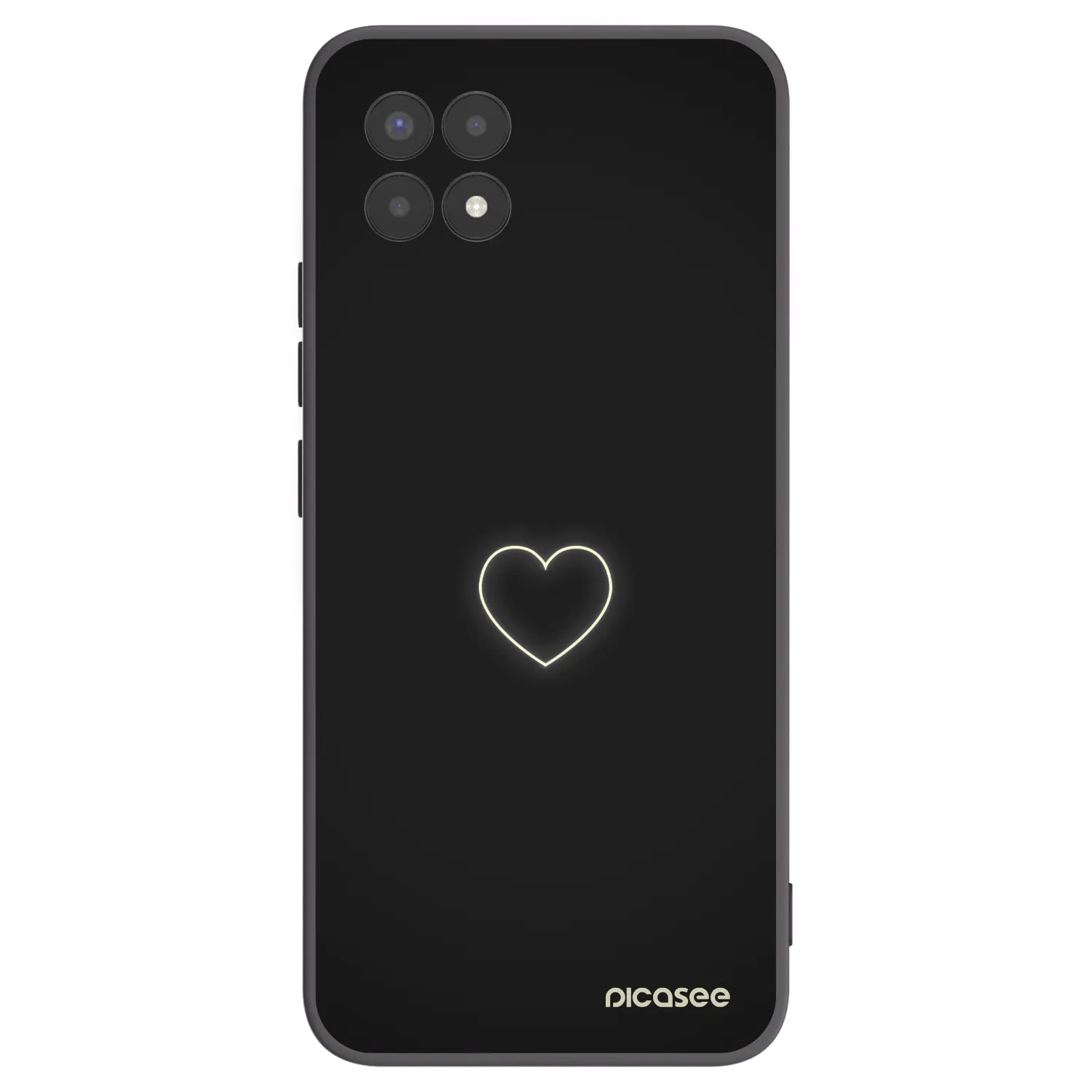 Picasee Μαύρη θήκη σιλικόνης για Realme 8i - Heart