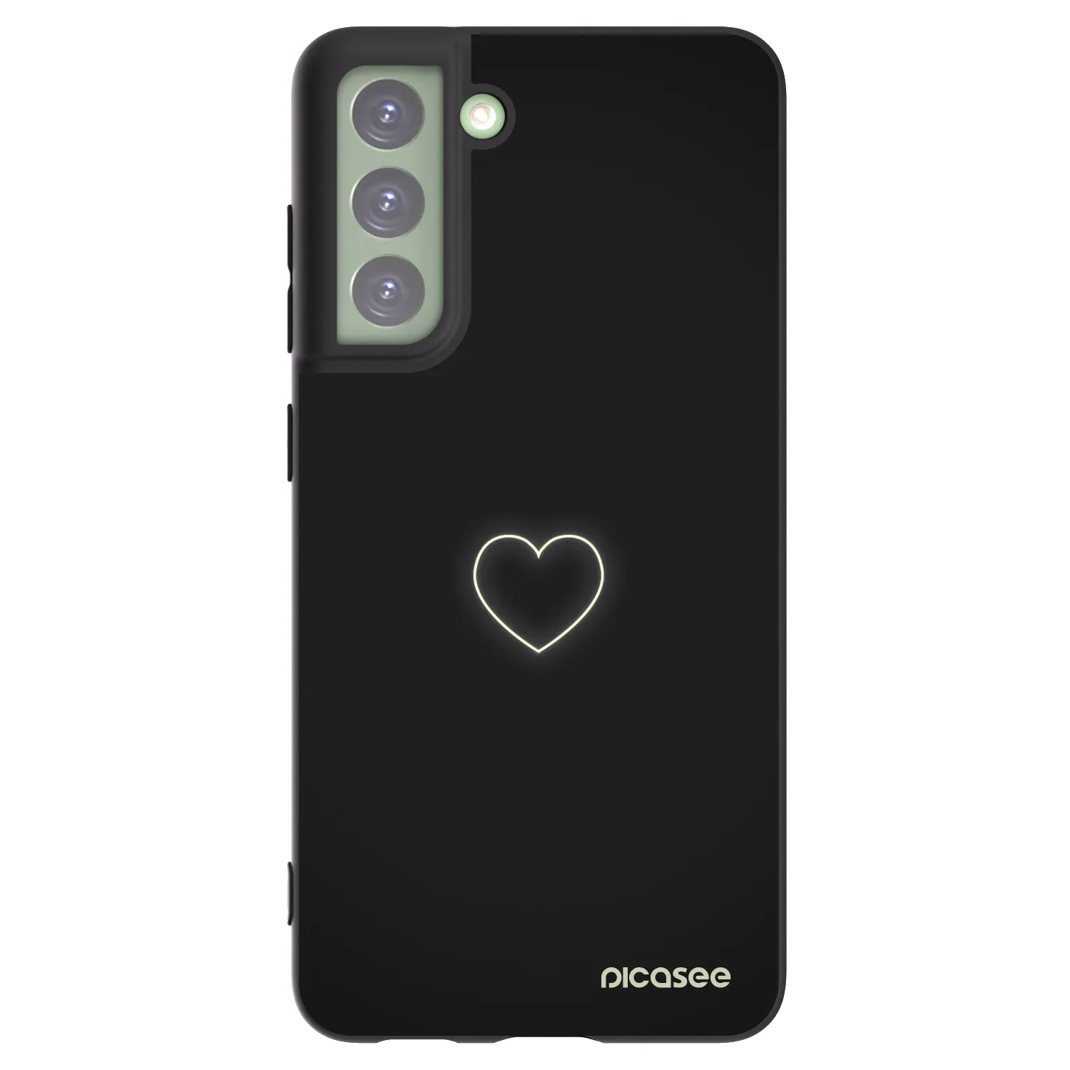 Picasee Μαύρη θήκη σιλικόνης για Samsung Galaxy S21 FE 5G - Heart