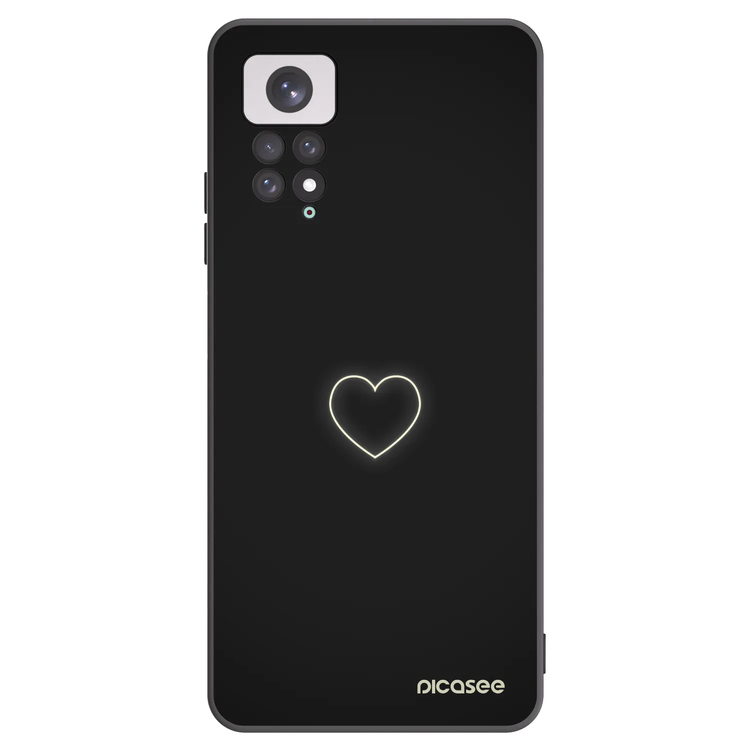 Picasee Μαύρη θήκη σιλικόνης για Xiaomi Redmi Note 11 - Heart