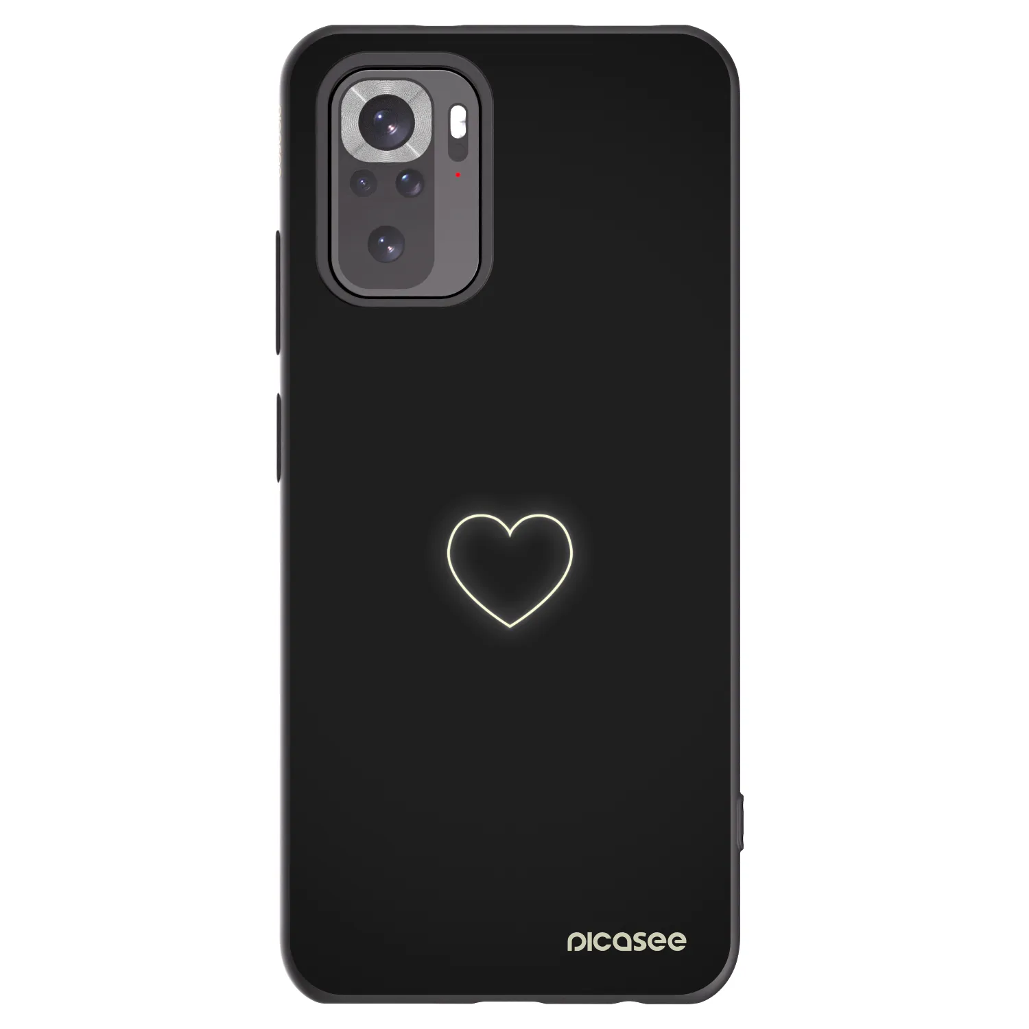 Picasee Μαύρη θήκη σιλικόνης για Xiaomi Redmi Note 11S 4G - Heart