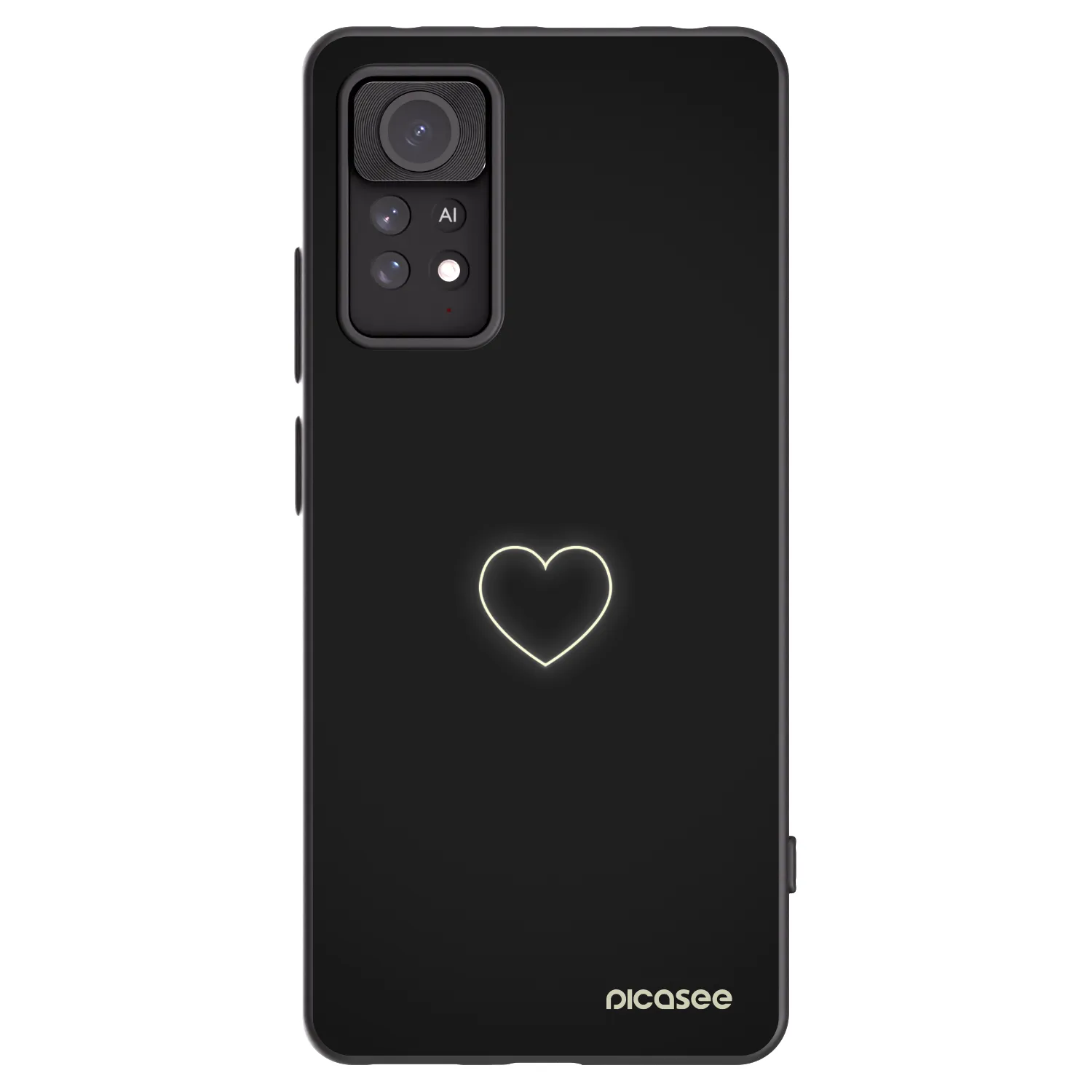 Picasee Μαύρη θήκη σιλικόνης για Xiaomi Redmi Note 11 Pro 5G - Heart