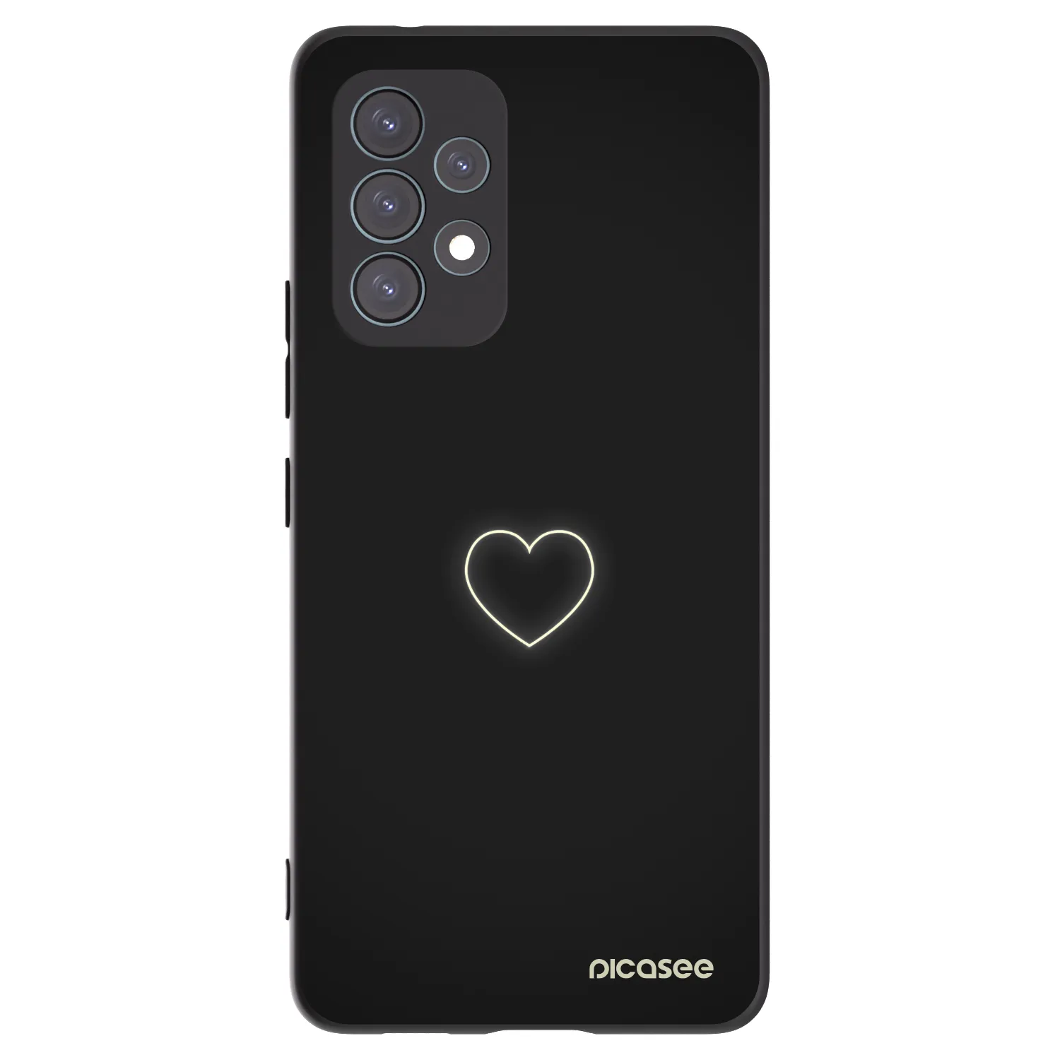 Picasee Μαύρη θήκη σιλικόνης για Samsung Galaxy A53 5G A536 - Heart