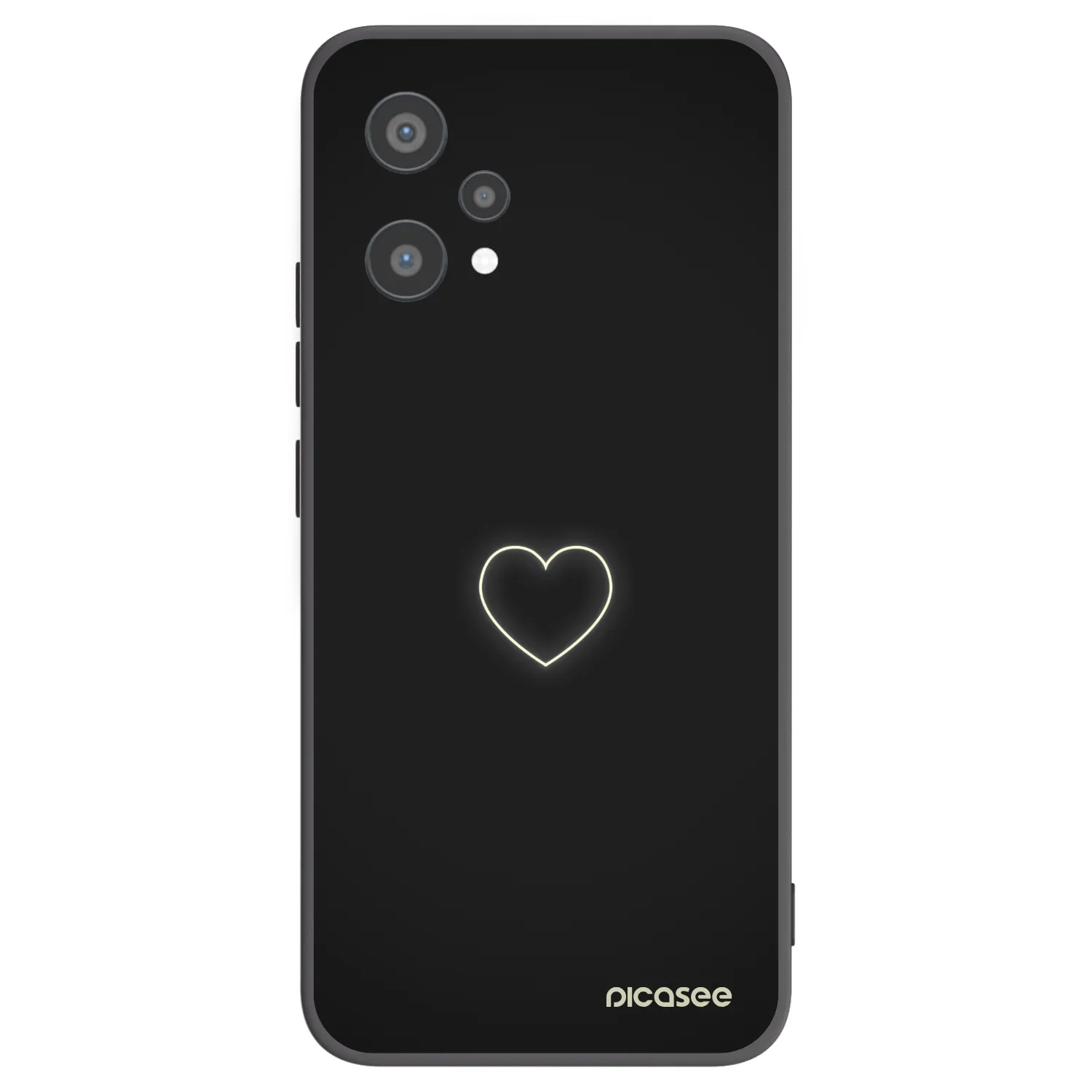 Picasee Μαύρη θήκη σιλικόνης για Realme 9 Pro 5G - Heart