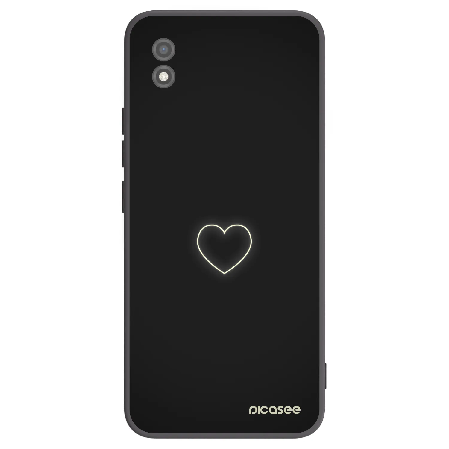 Picasee Μαύρη θήκη σιλικόνης για Realme C11 (2021) - Heart
