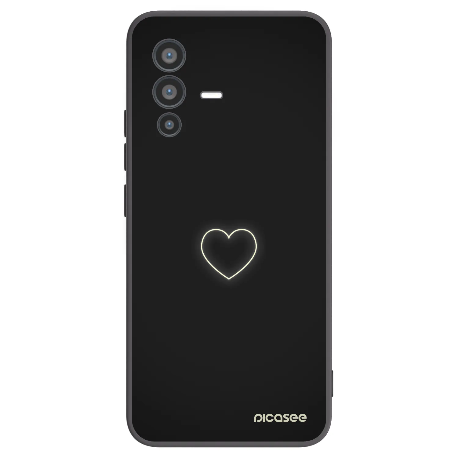 Picasee Μαύρη θήκη σιλικόνης για Vivo V23 5G - Heart