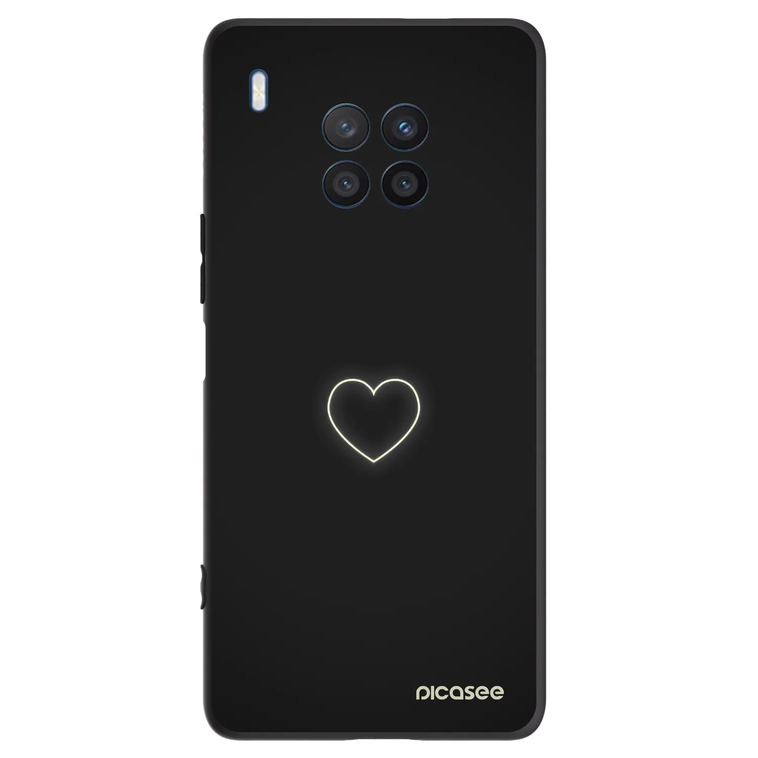 Picasee Μαύρη θήκη σιλικόνης για Honor 50 Lite - Heart