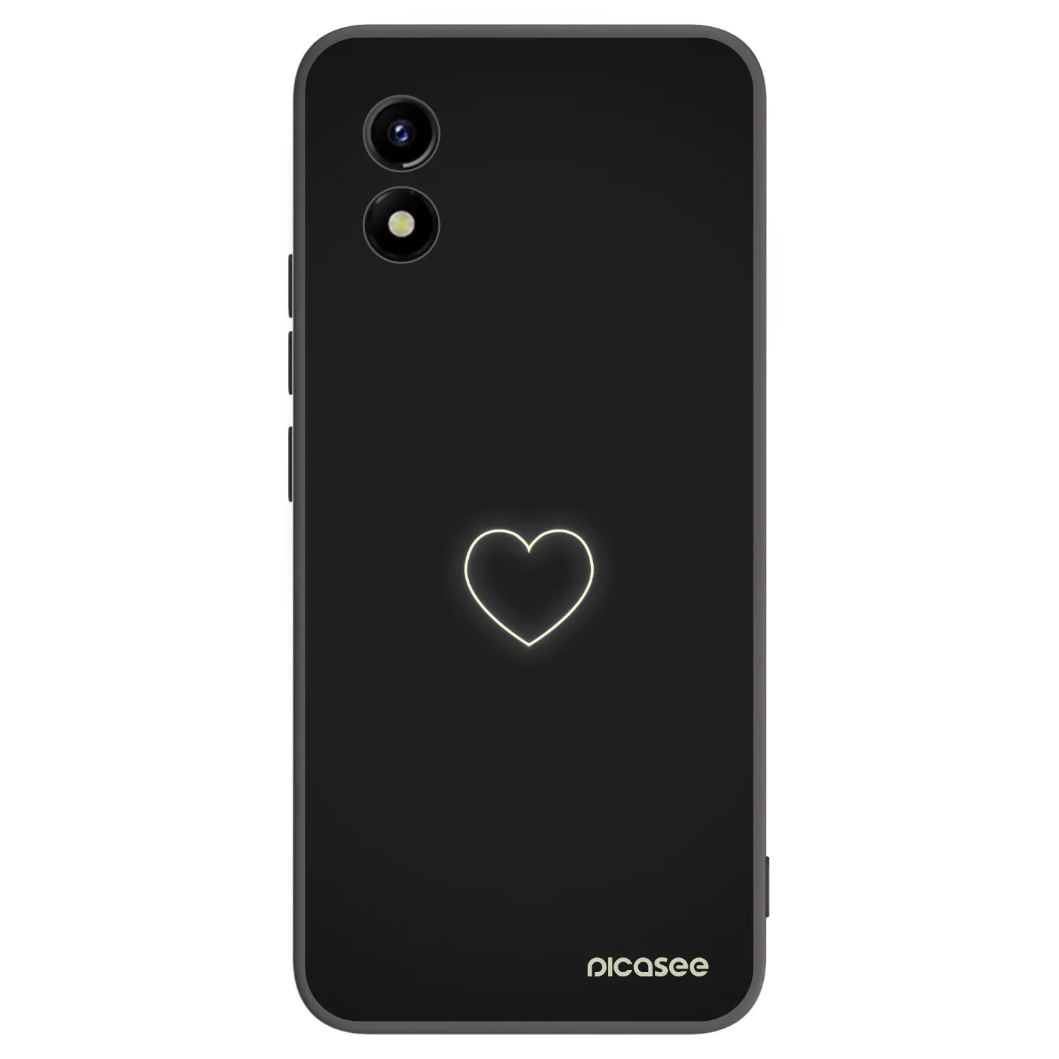 Picasee Μαύρη θήκη σιλικόνης για Vivo Y01 - Heart