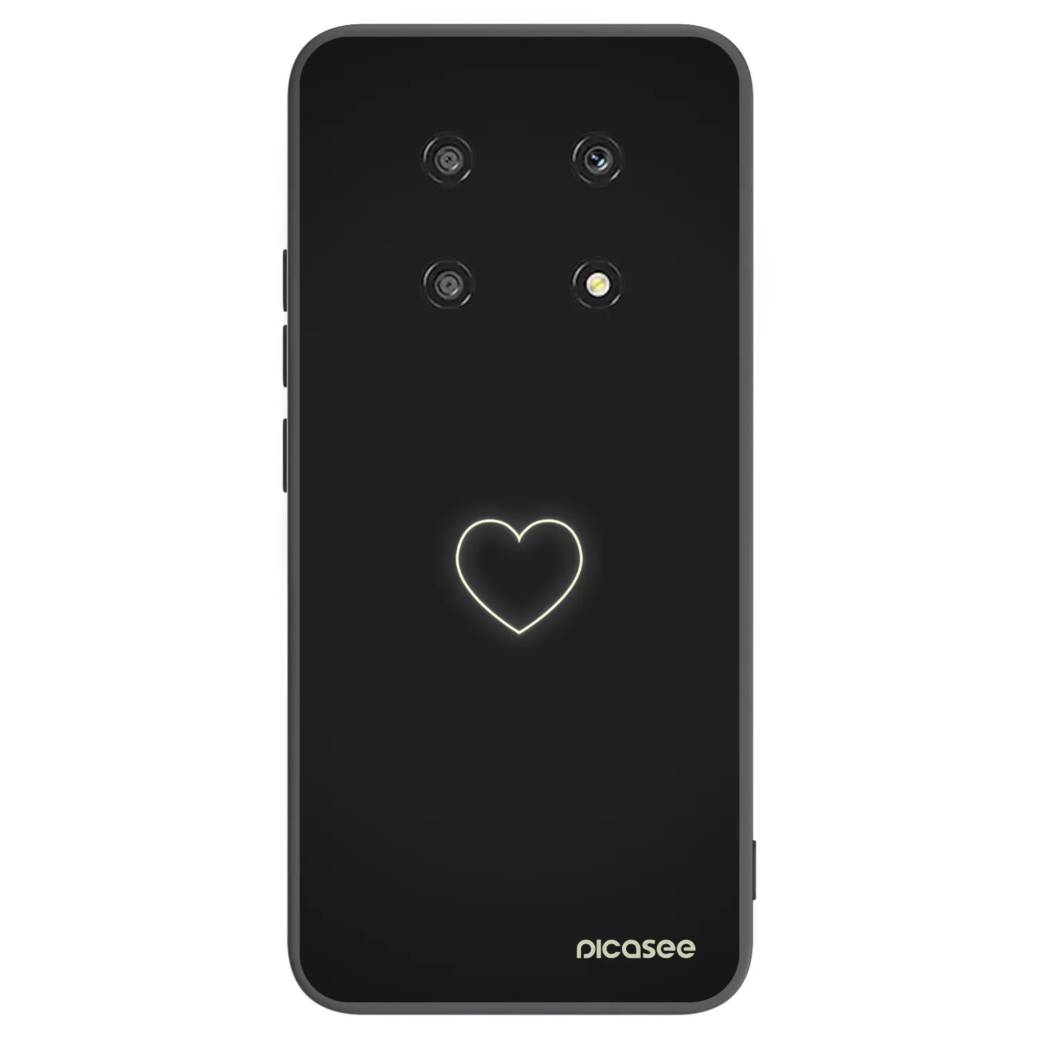 Picasee Μαύρη θήκη σιλικόνης για Honor Magic4 Lite 5G - Heart