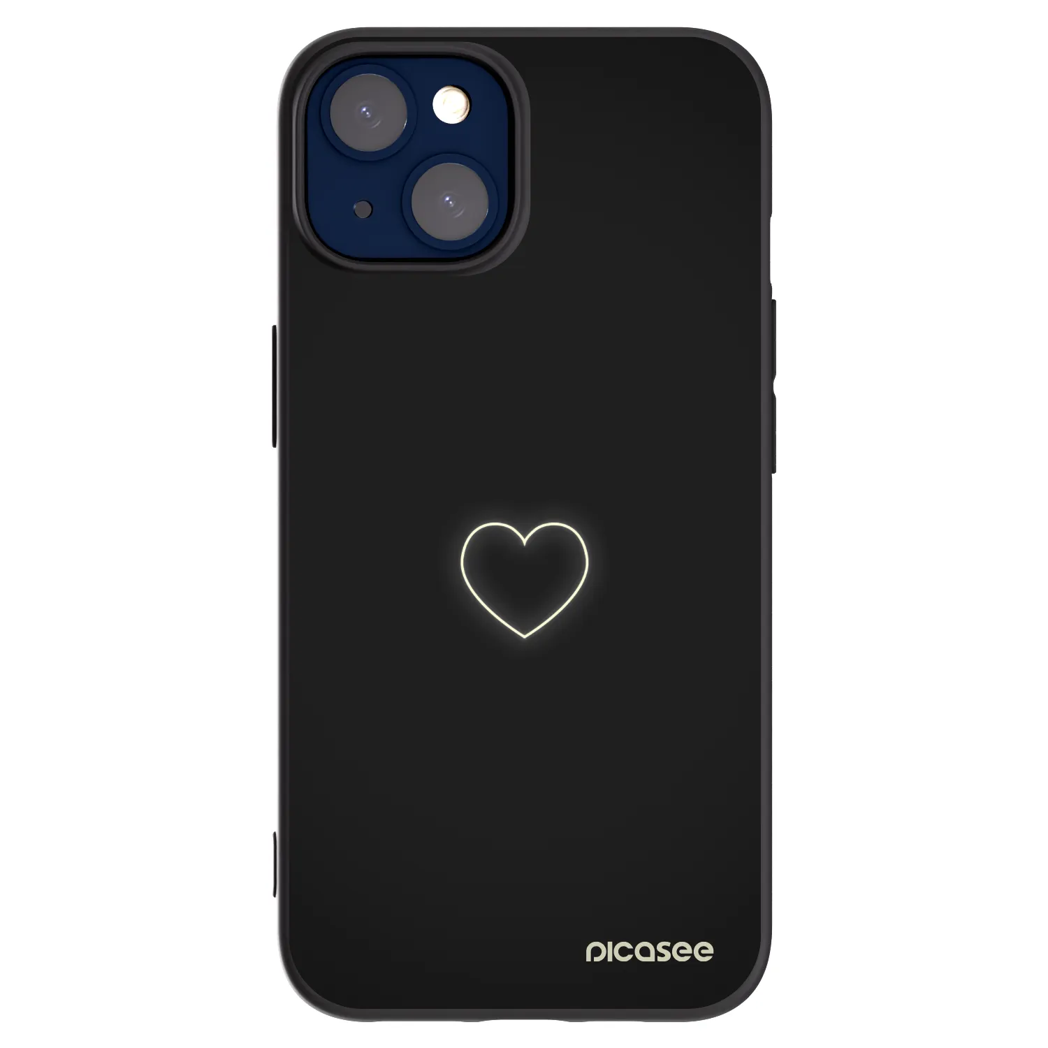 Picasee Μαύρη θήκη σιλικόνης για Apple iPhone 14 - Heart