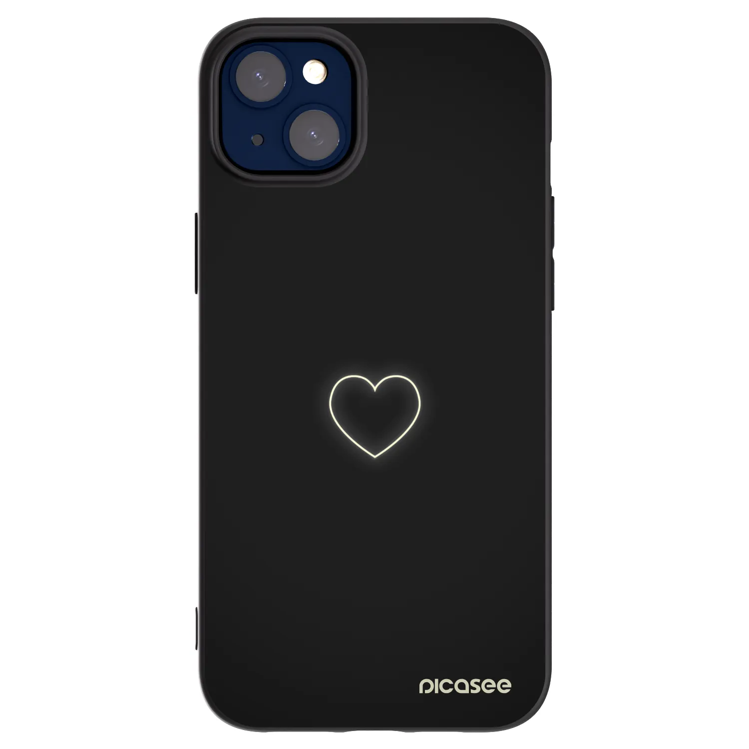 Picasee Μαύρη θήκη σιλικόνης για Apple iPhone 14 Plus - Heart
