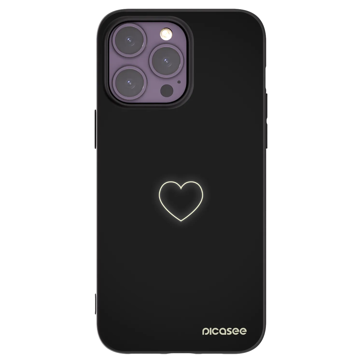 Picasee Μαύρη θήκη σιλικόνης για Apple iPhone 14 Pro Max - Heart