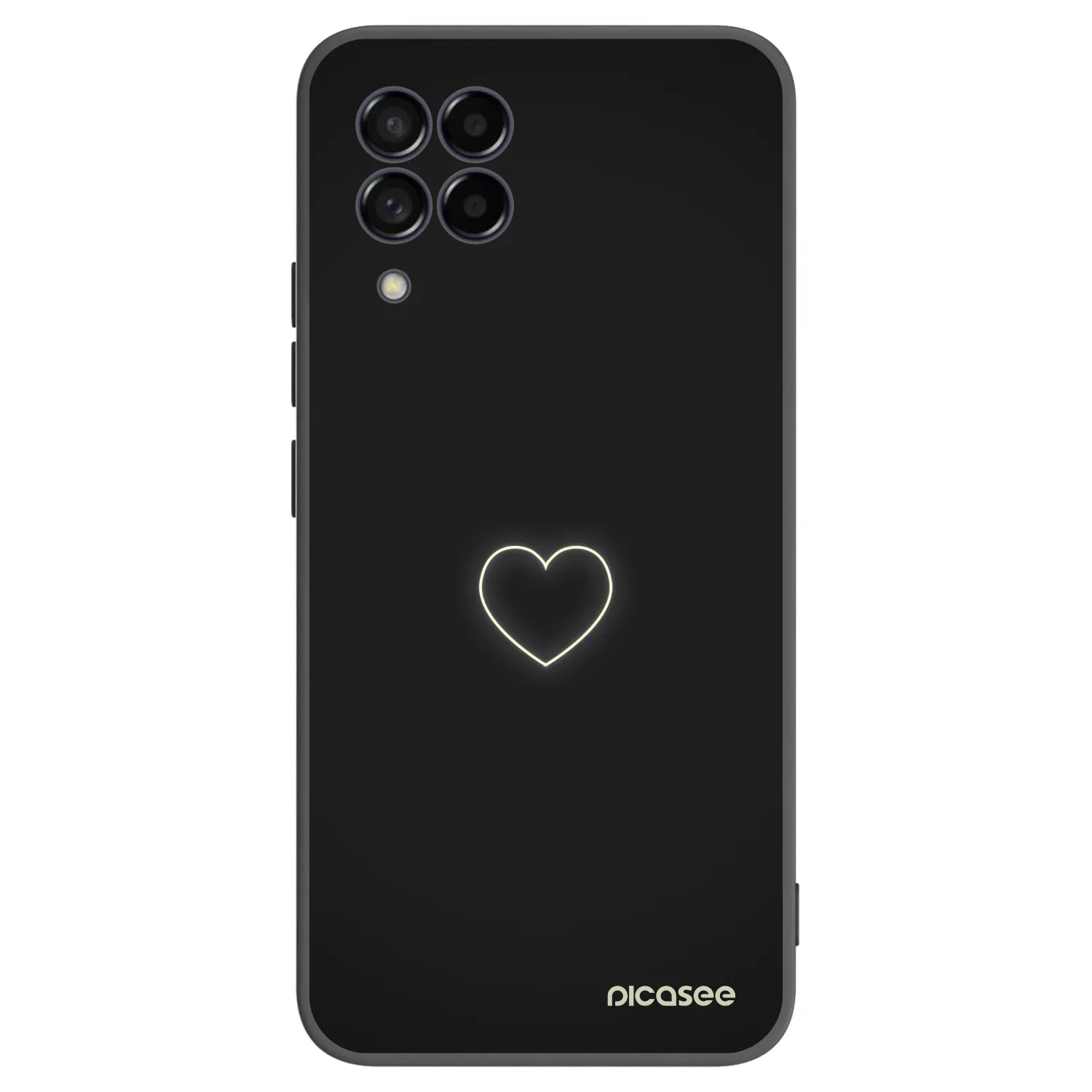 Picasee Μαύρη θήκη σιλικόνης για Samsung Galaxy M53 5G - Heart