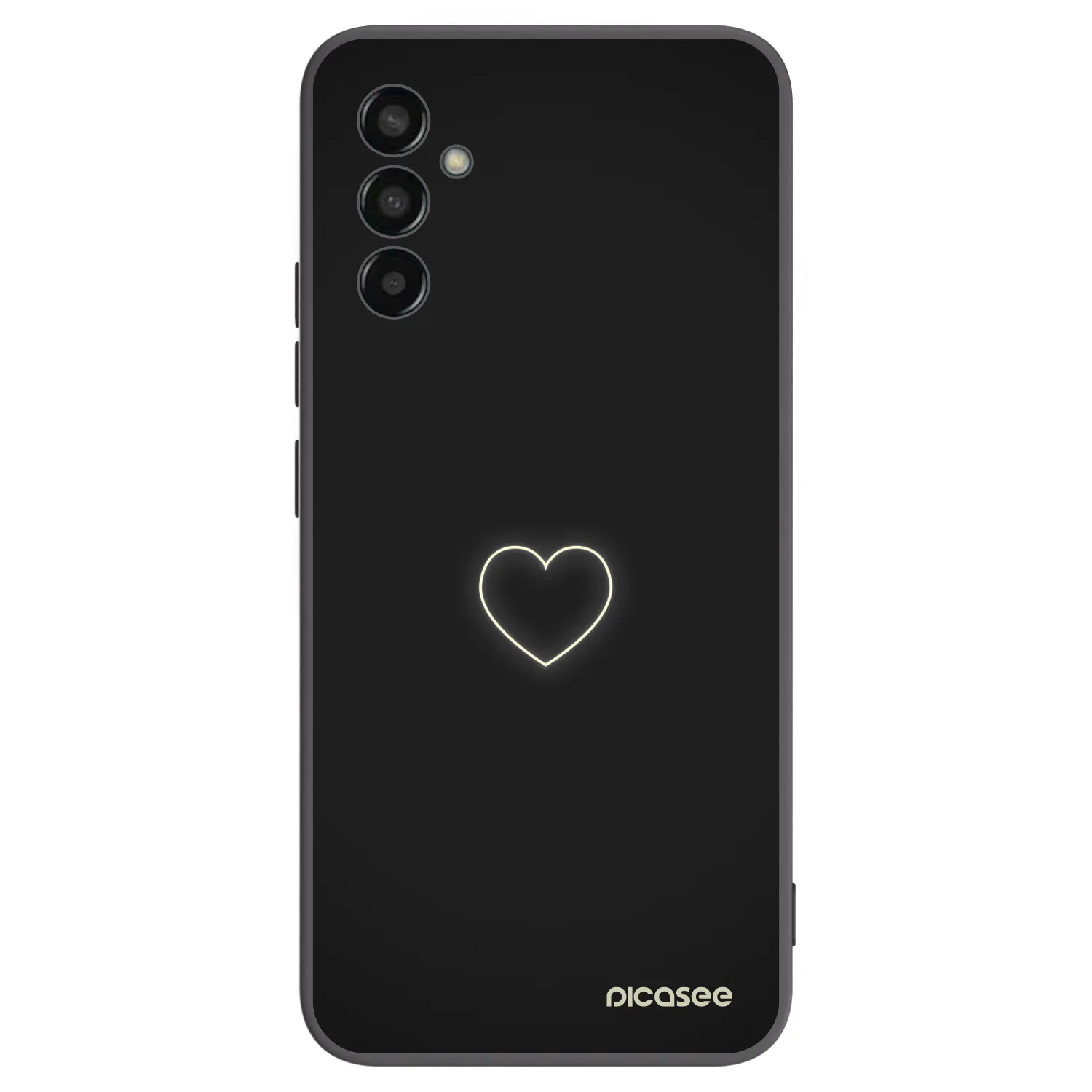 Picasee Μαύρη θήκη σιλικόνης για Samsung Galaxy M13 M135F - Heart