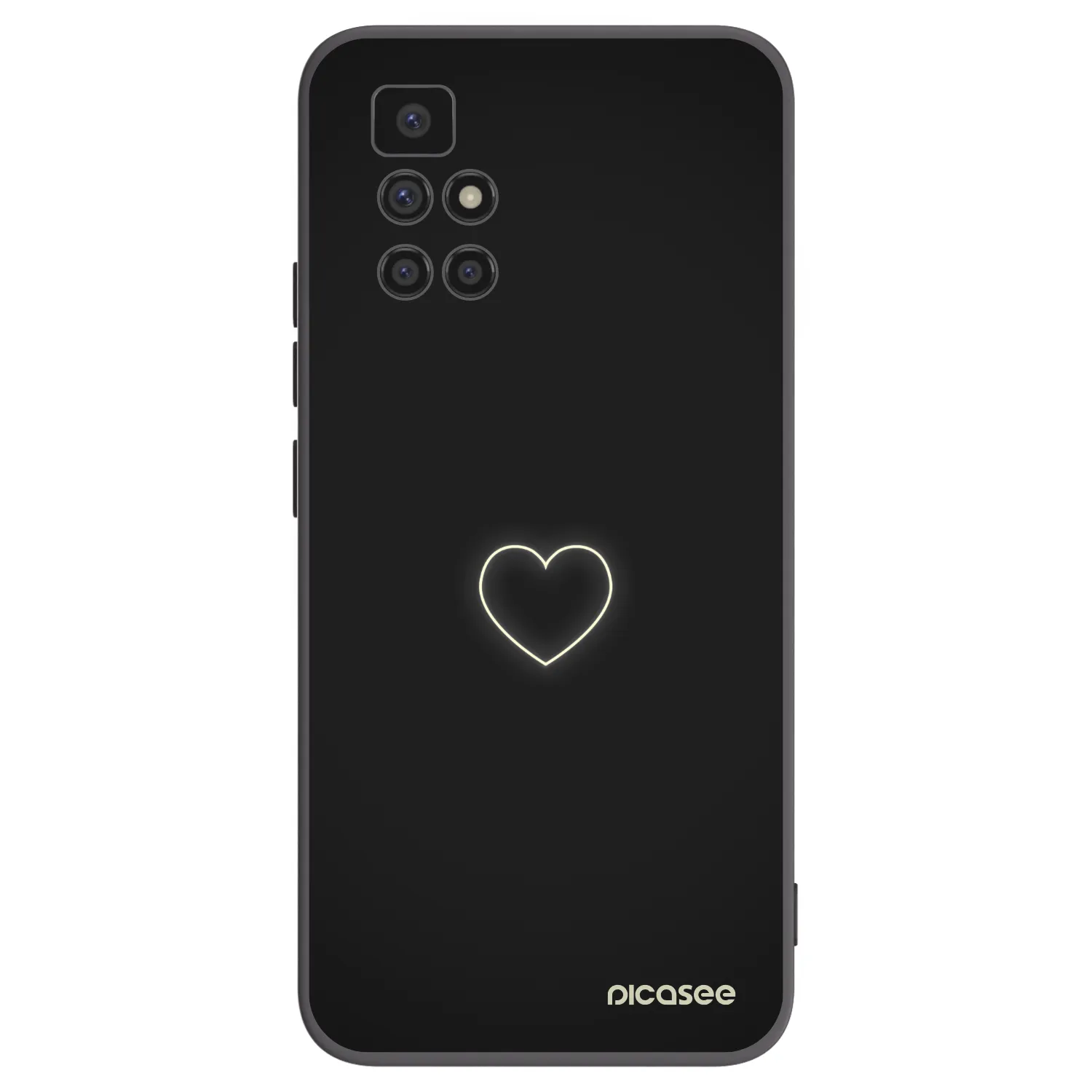 Picasee Μαύρη θήκη σιλικόνης για Xiaomi Redmi 10 (2022) - Heart