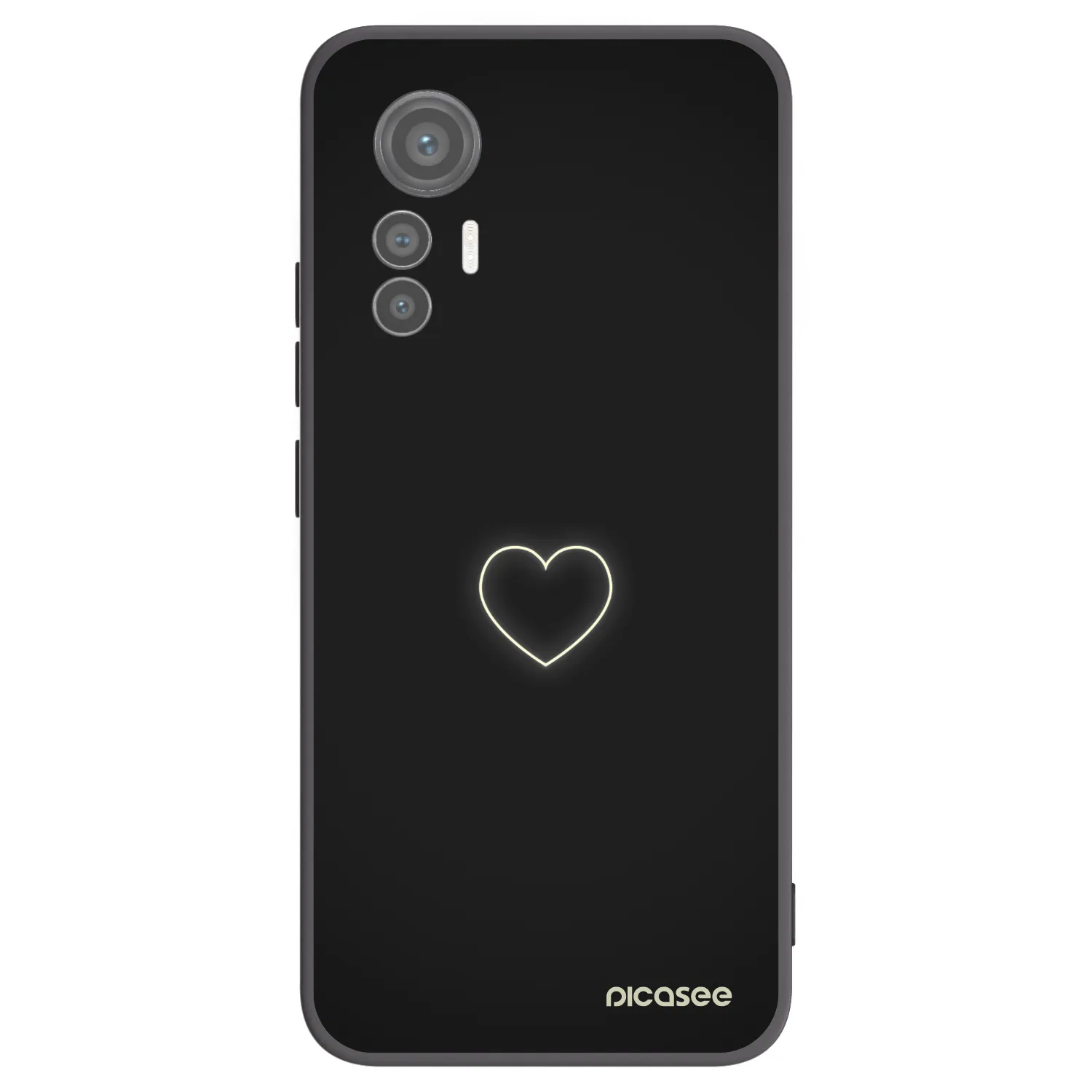 Picasee Μαύρη θήκη σιλικόνης για Xiaomi 12 Lite - Heart