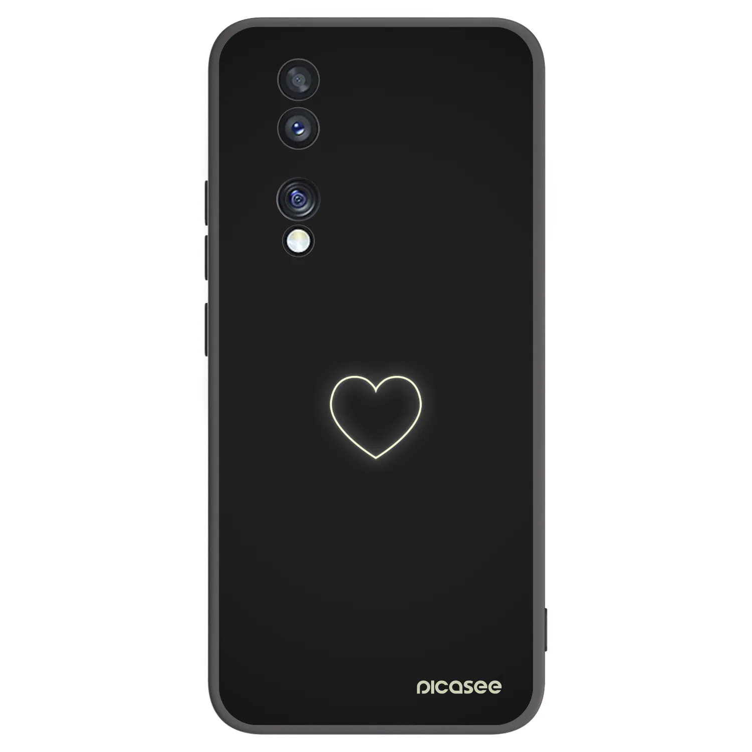 Picasee Μαύρη θήκη σιλικόνης για Honor 70 - Heart