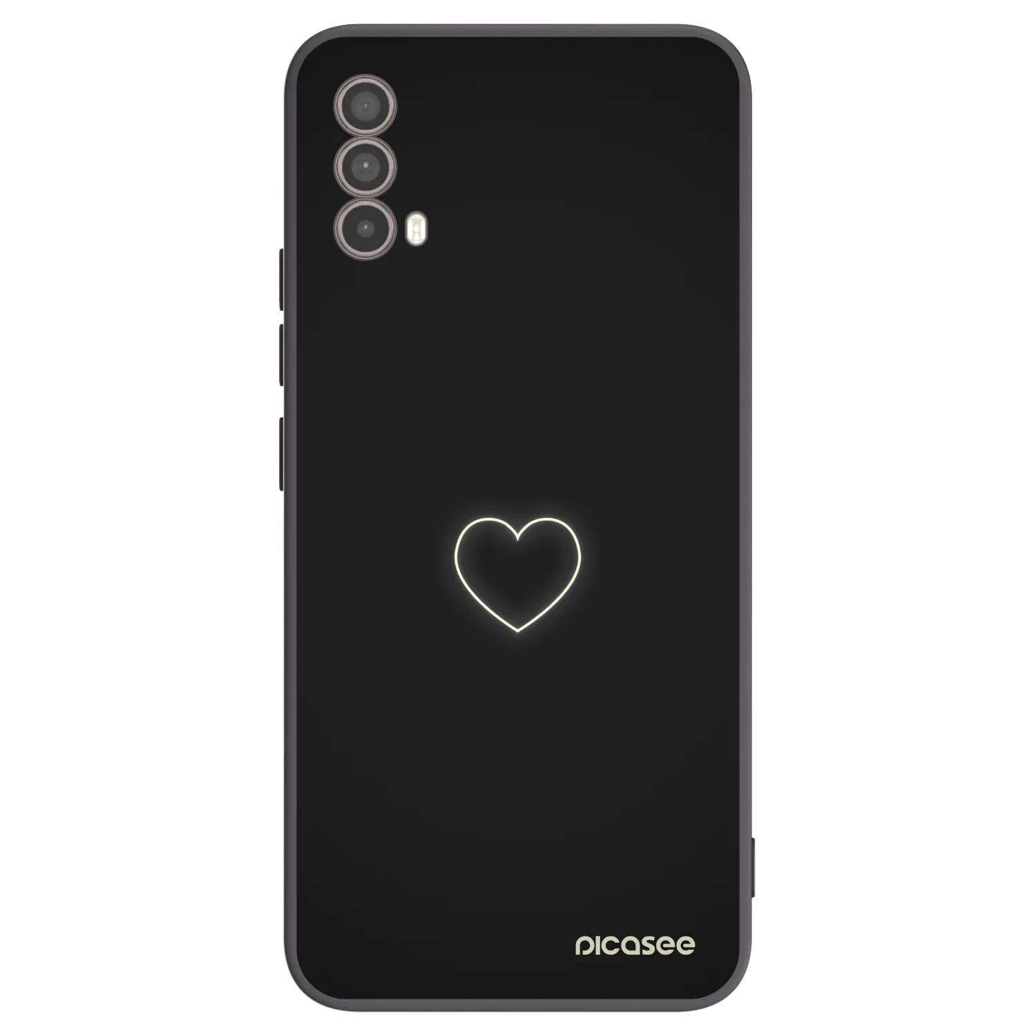 Picasee Μαύρη θήκη σιλικόνης για Motorola Moto E40 - Heart