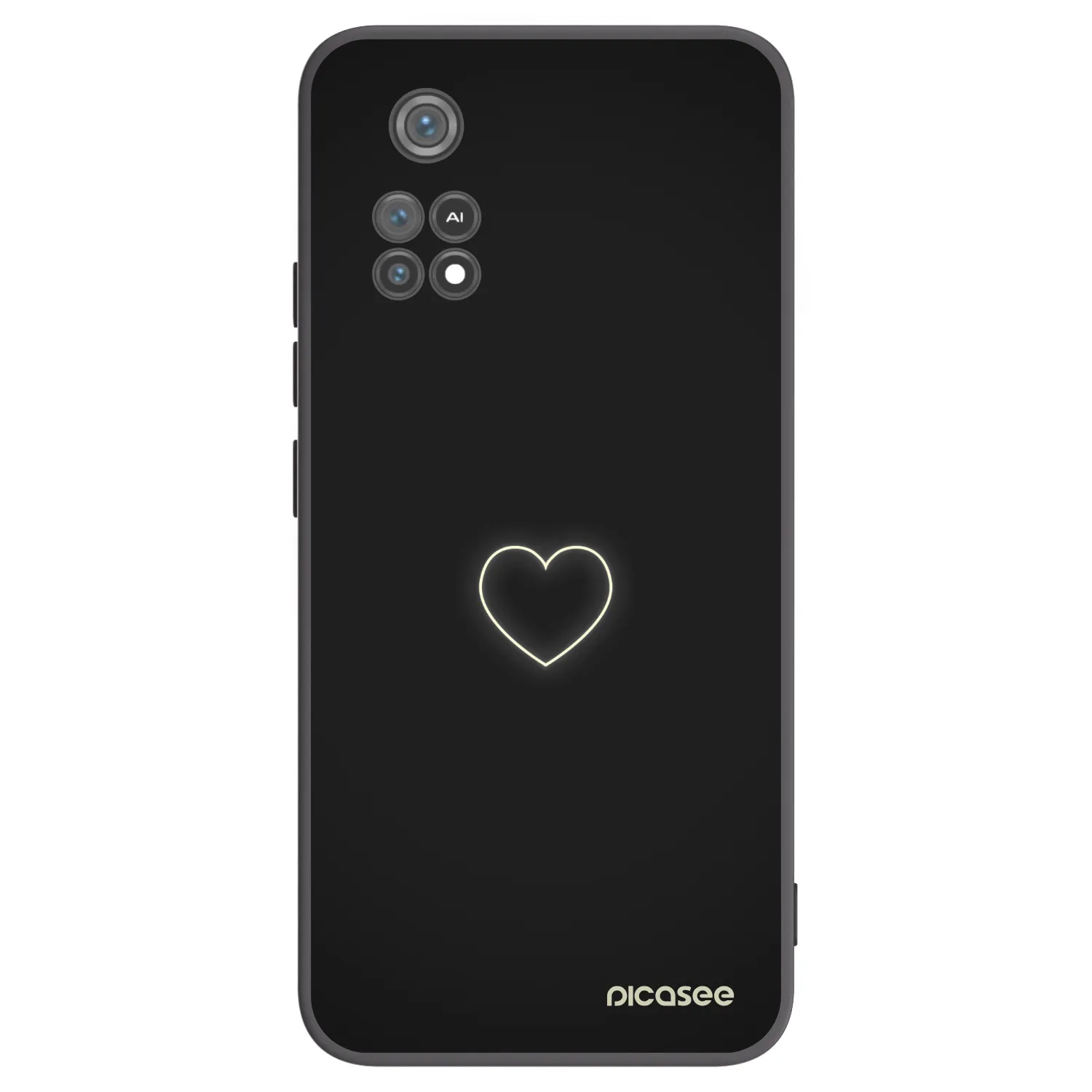 Picasee Μαύρη θήκη σιλικόνης για Xiaomi Poco M4 Pro - Heart