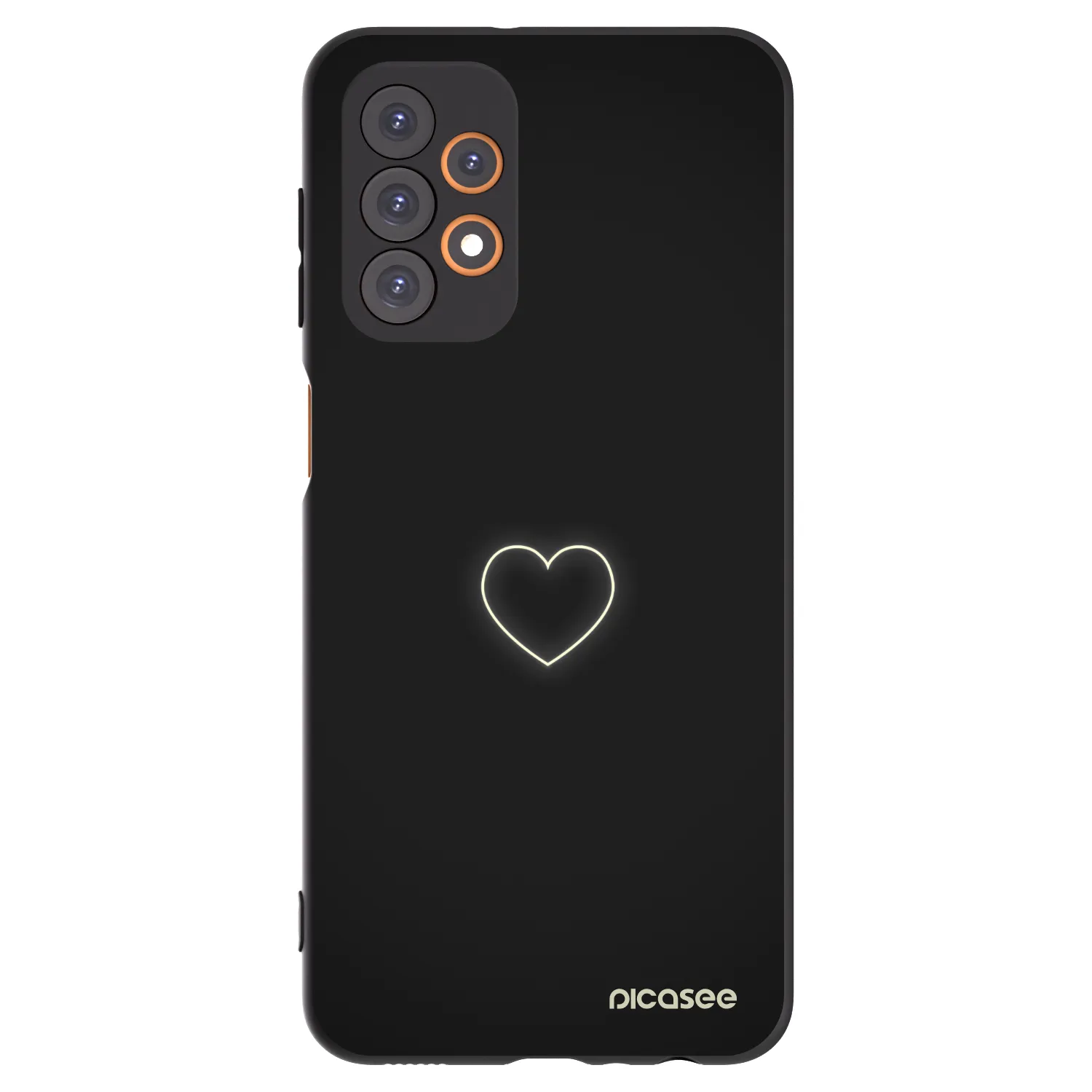 Picasee Μαύρη θήκη σιλικόνης για Samsung Galaxy A23 A236B 5G - Heart