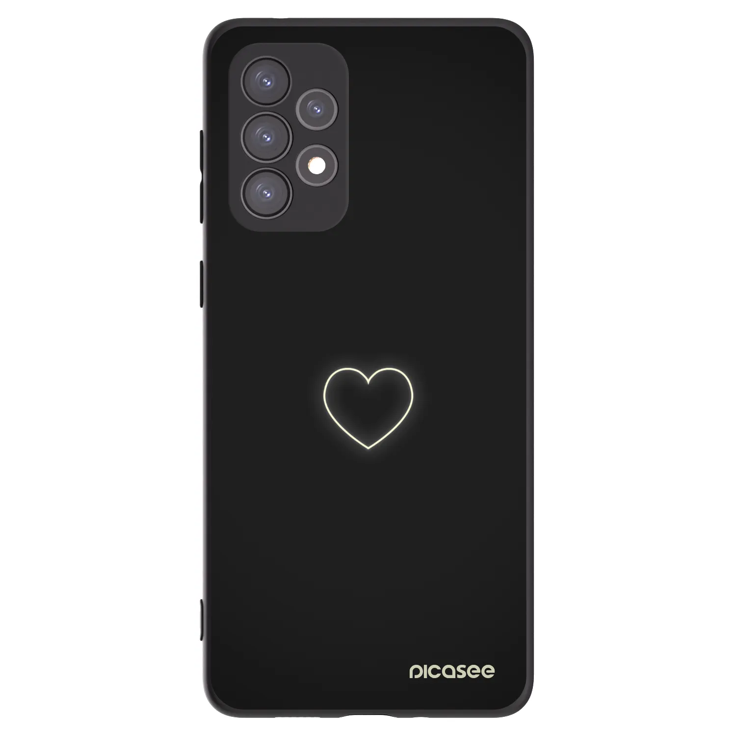 Picasee Μαύρη θήκη σιλικόνης για Samsung Galaxy A73 5G - Heart