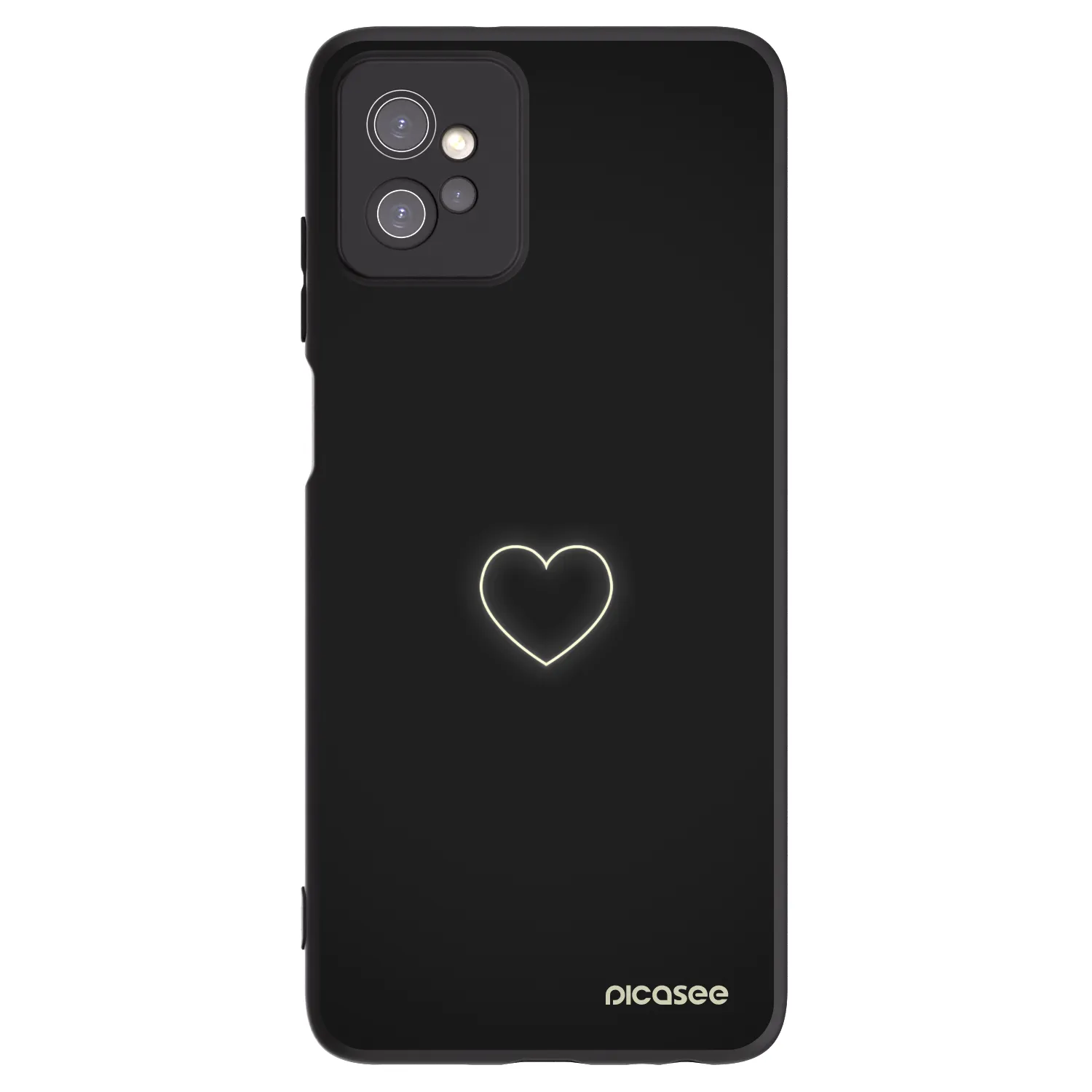 Picasee Μαύρη θήκη σιλικόνης για Motorola Moto G32 - Heart