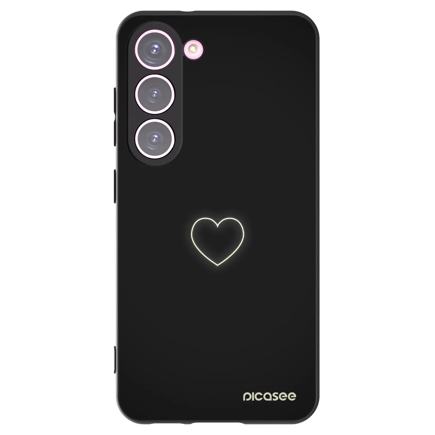 Picasee Μαύρη θήκη σιλικόνης για Samsung Galaxy S23 5G - Heart