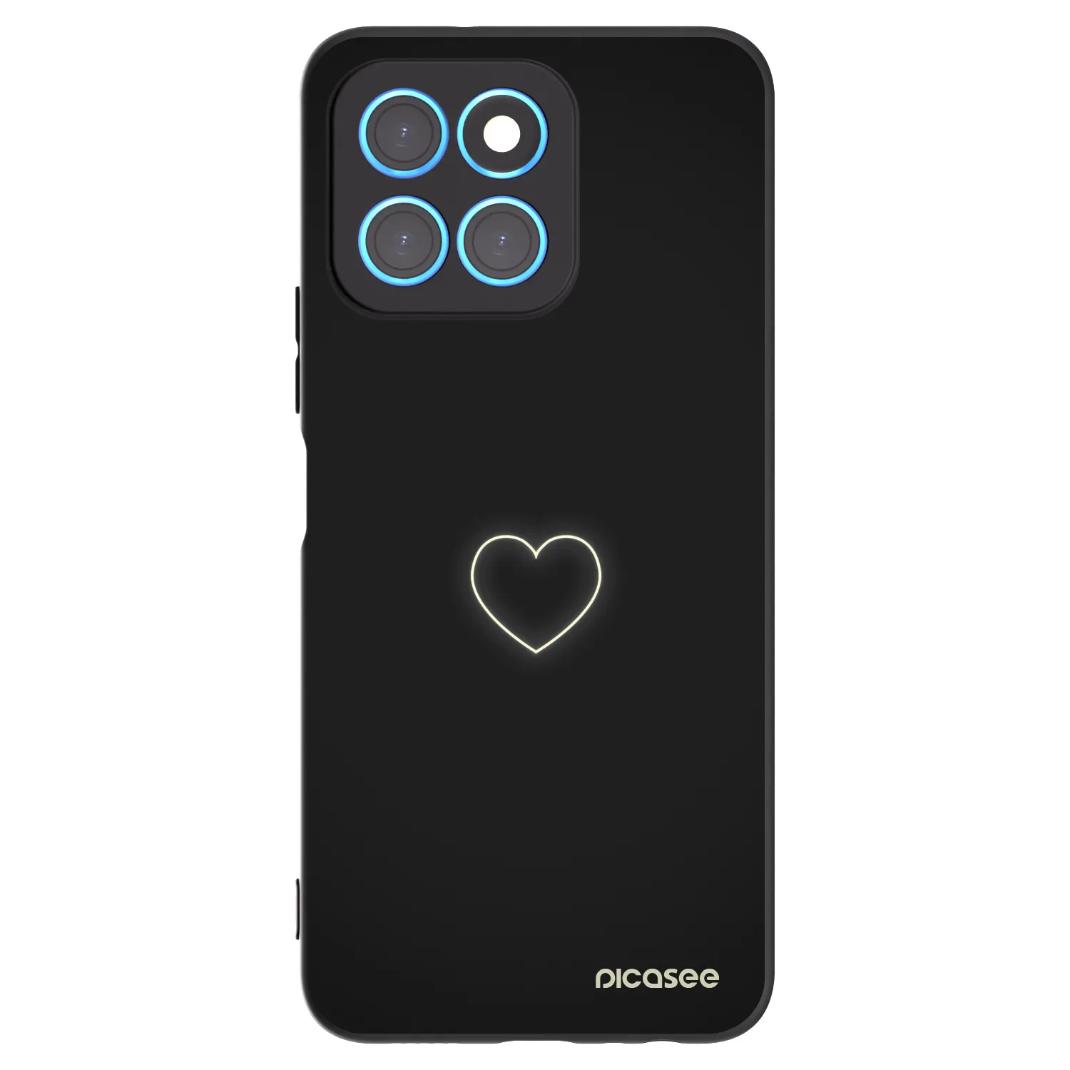 Picasee Μαύρη θήκη σιλικόνης για Honor X8 5G - Heart