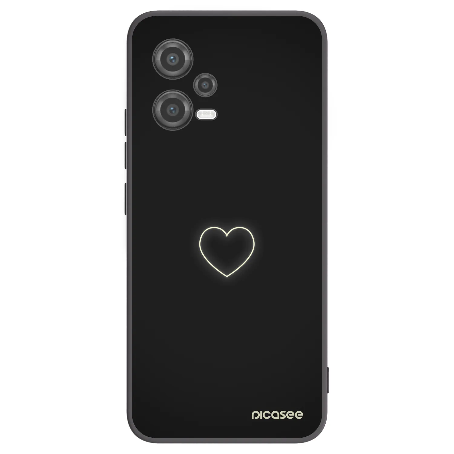 Picasee Μαύρη θήκη σιλικόνης για Xiaomi Poco X5 - Heart