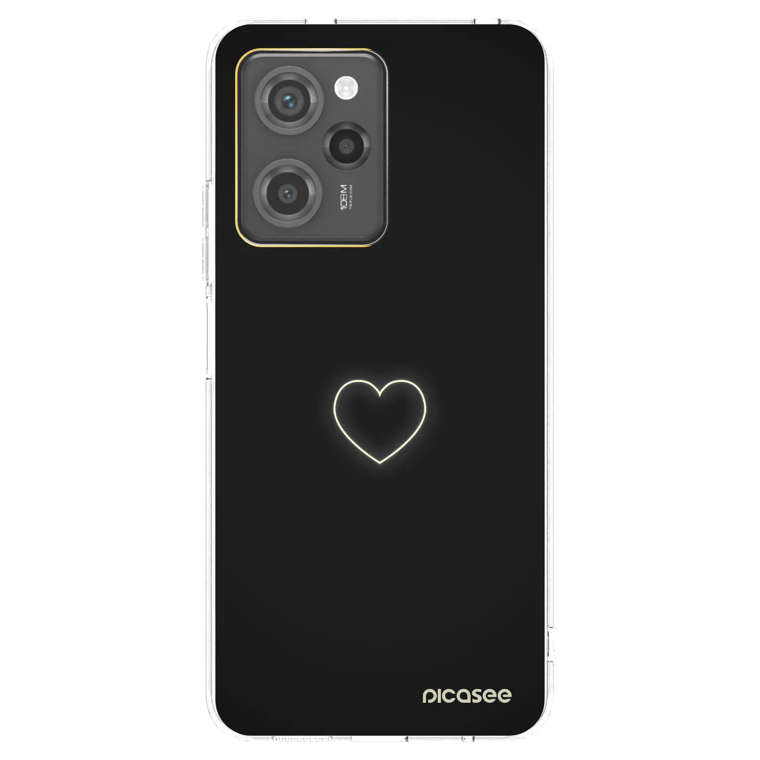 Picasee Μαύρη θήκη σιλικόνης για Xiaomi Poco X5 Pro - Heart