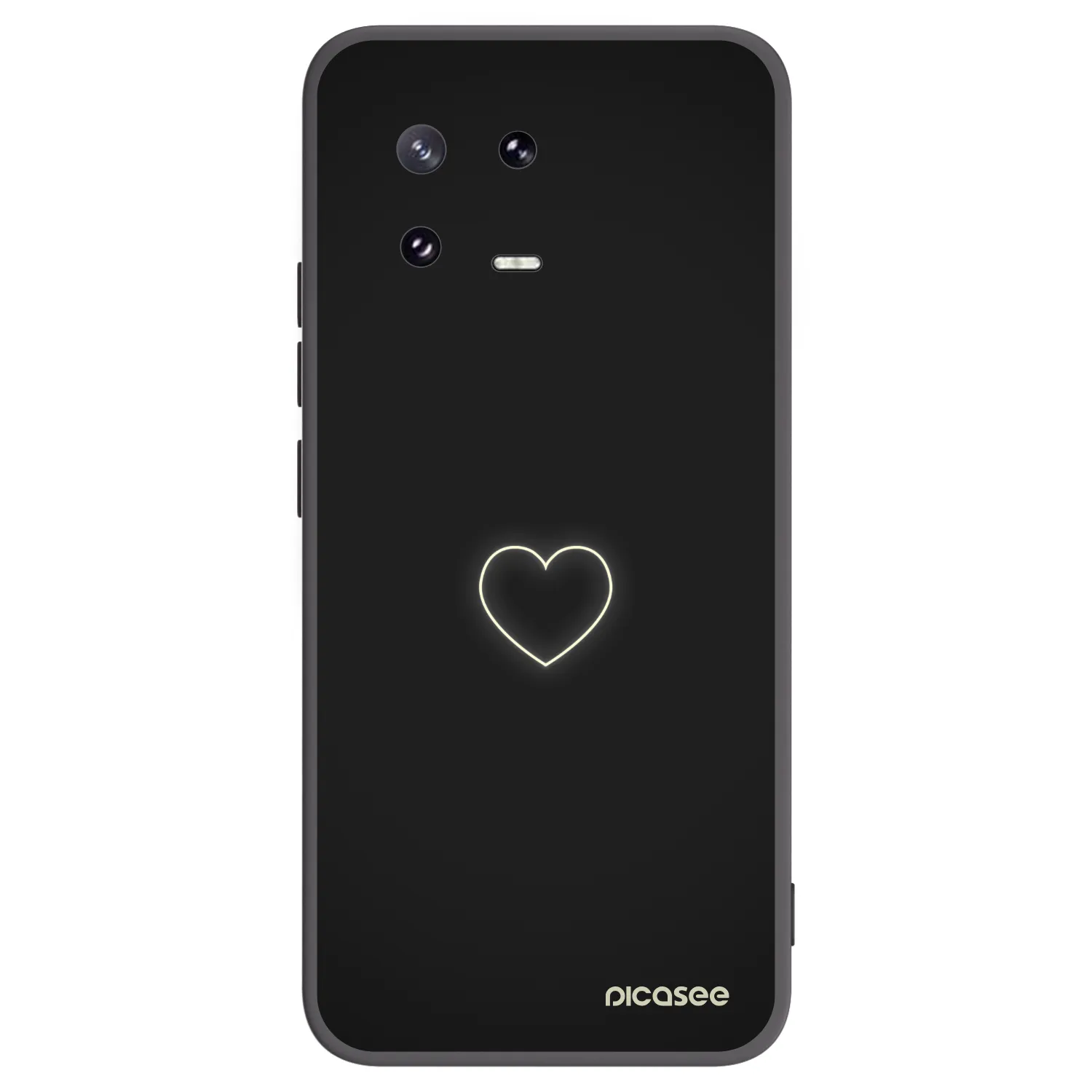 Picasee Μαύρη θήκη σιλικόνης για Xiaomi 13 Pro - Heart