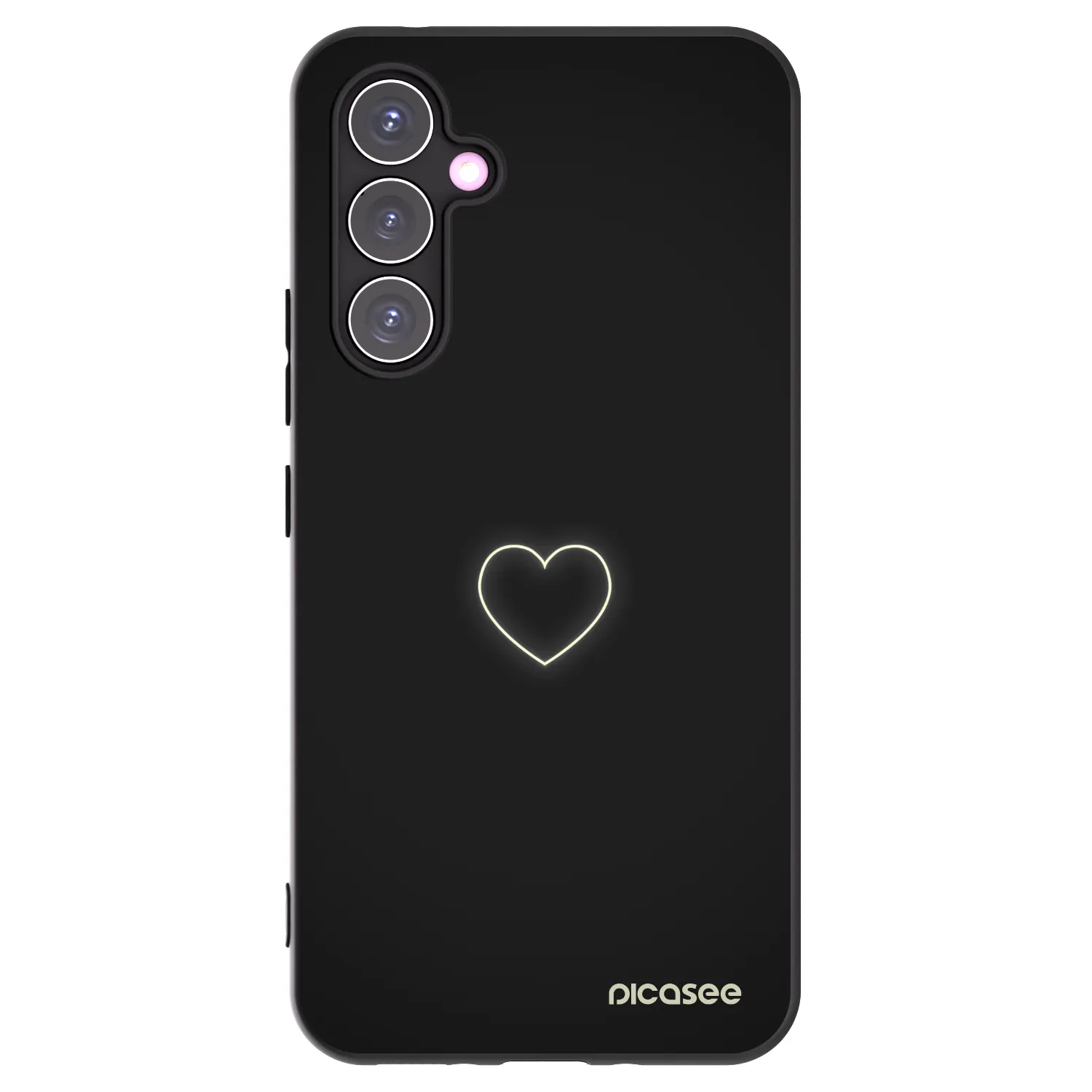 Picasee Μαύρη θήκη σιλικόνης για Samsung Galaxy A54 5G A546B - Heart