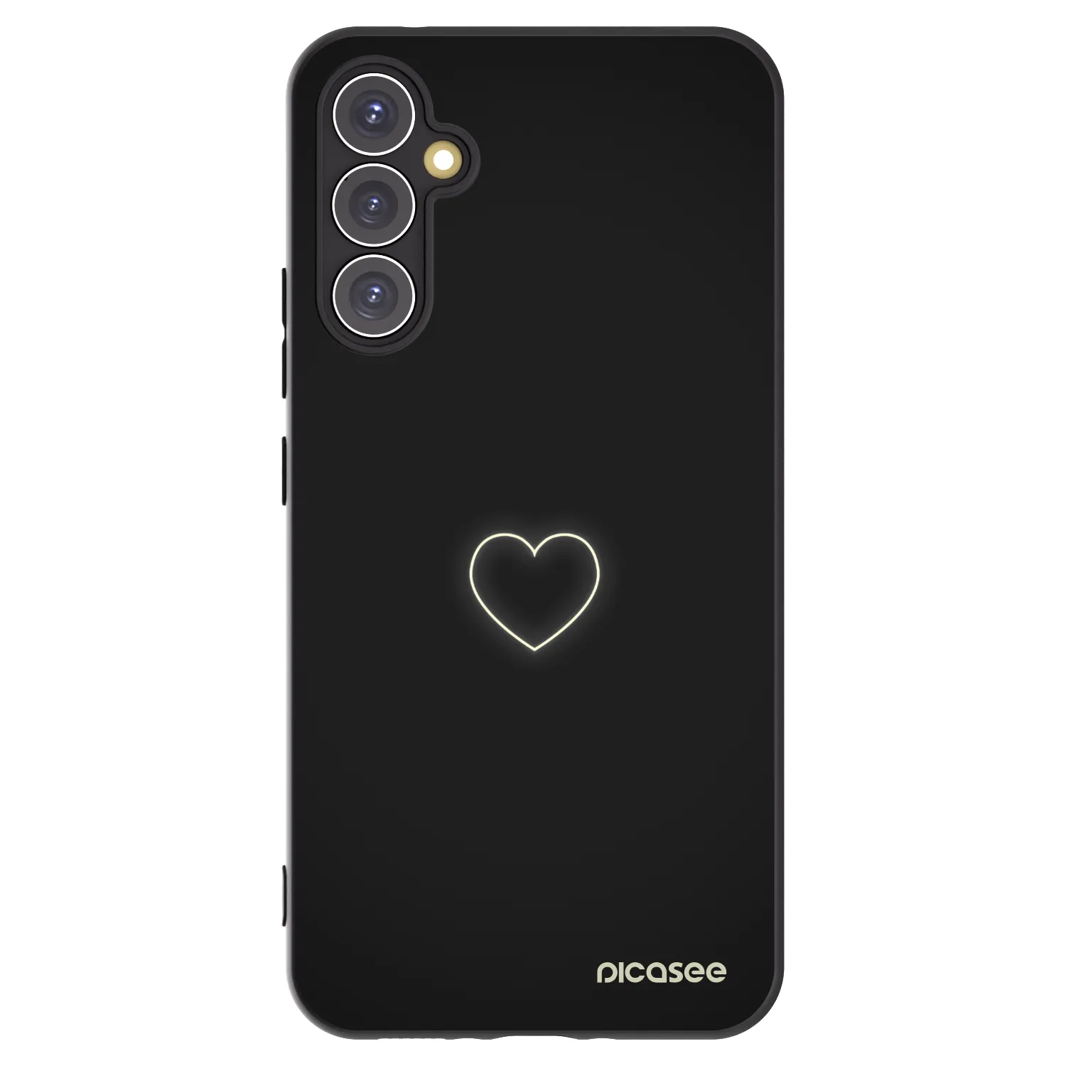 Picasee Μαύρη θήκη σιλικόνης για Samsung Galaxy A34 5G A346B - Heart