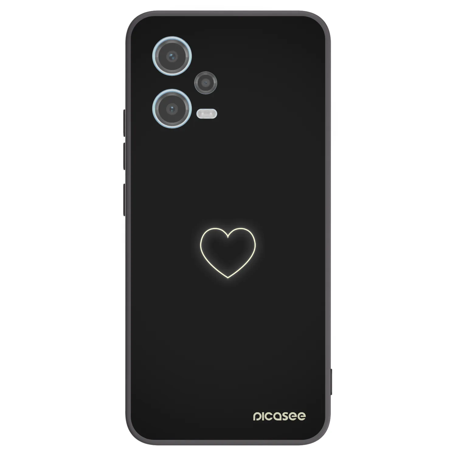 Picasee Μαύρη θήκη σιλικόνης για Xiaomi Redmi Note 12 5G - Heart