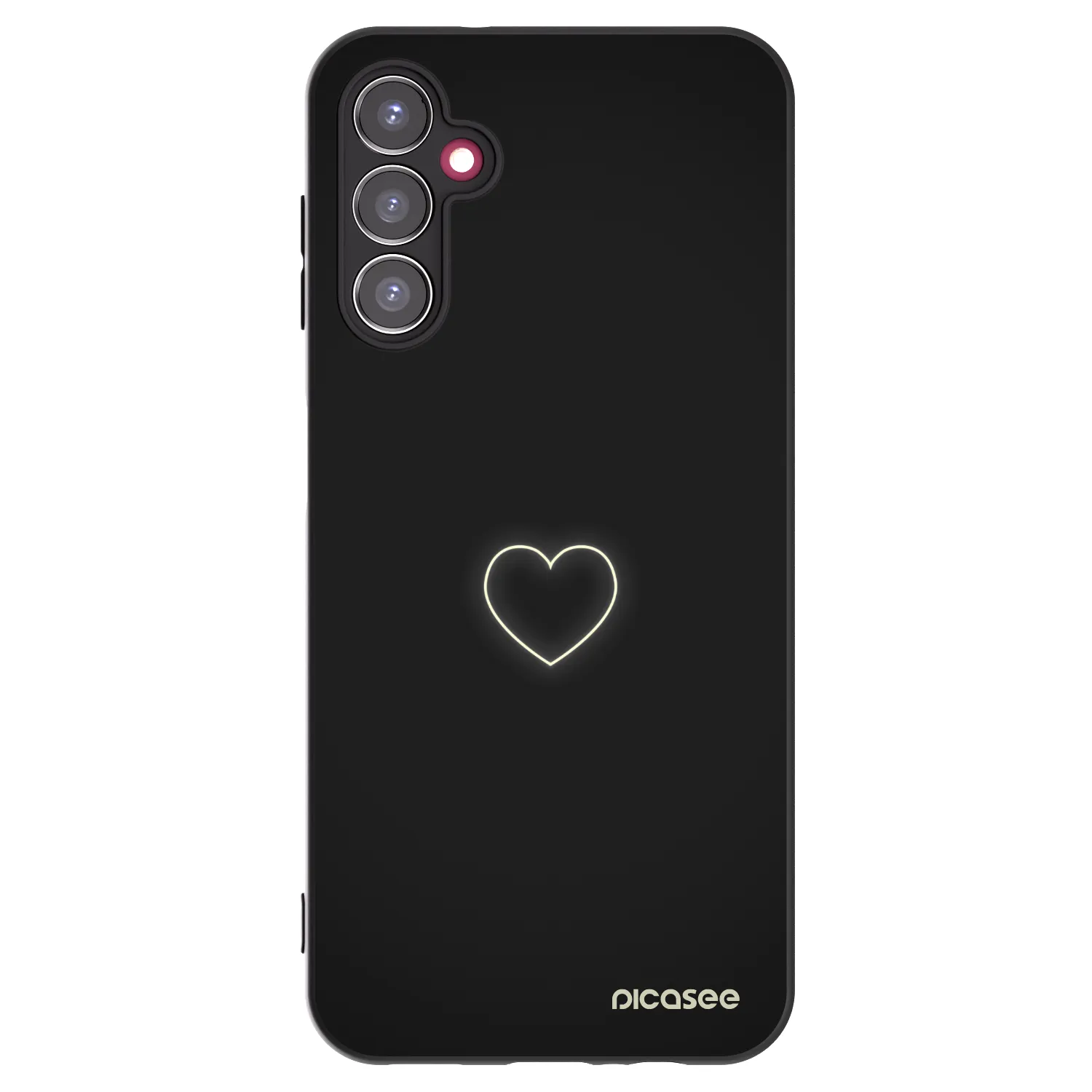 Picasee Μαύρη θήκη σιλικόνης για Samsung Galaxy A14 4G A145R - Heart