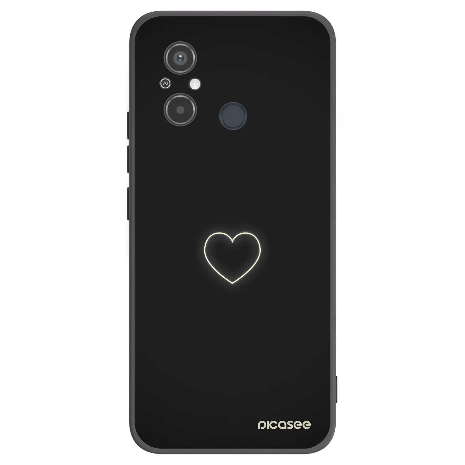 Picasee Μαύρη θήκη σιλικόνης για Xiaomi Redmi 12C - Heart