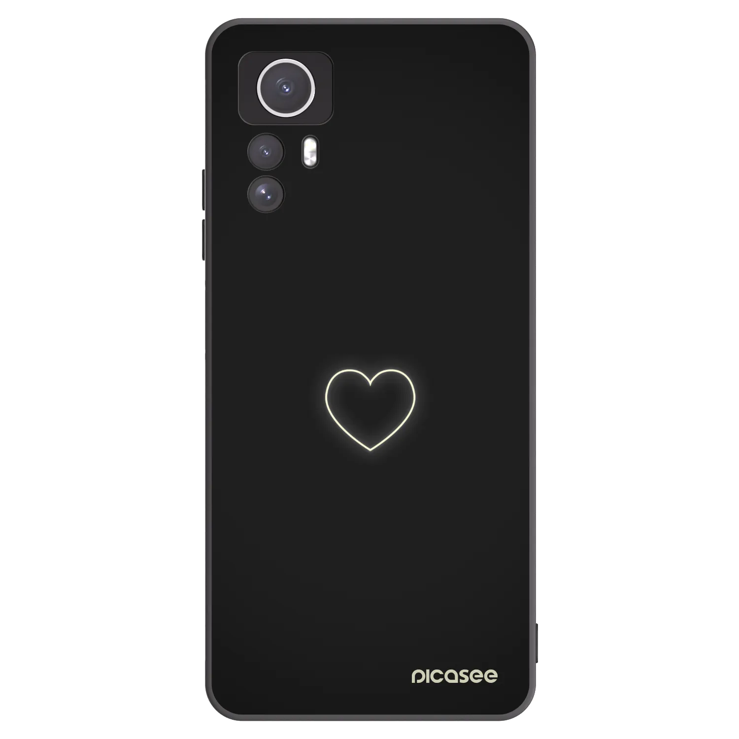 Picasee Μαύρη θήκη σιλικόνης για Xiaomi Redmi Note 12S - Heart