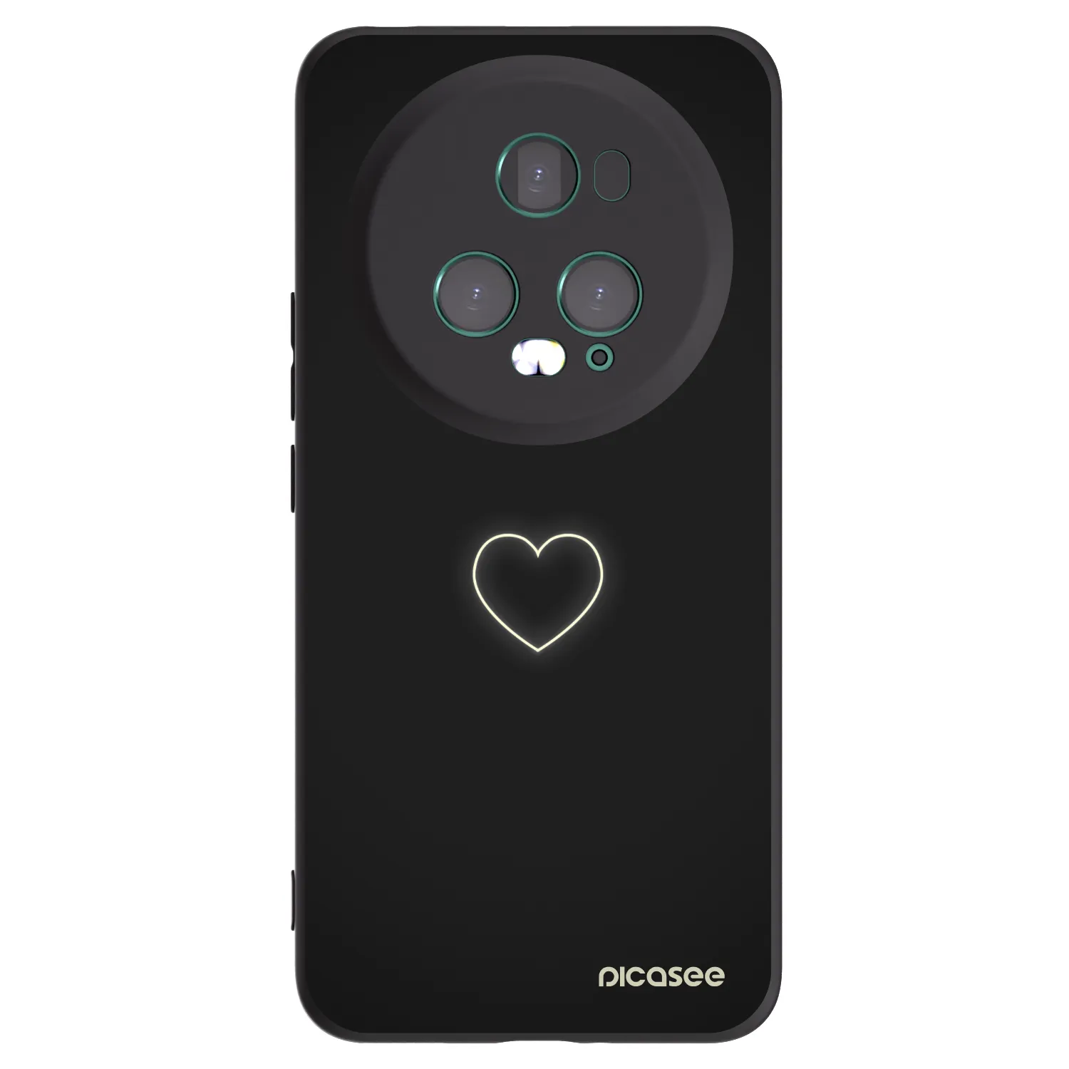 Picasee Μαύρη θήκη σιλικόνης για Honor Magic5 Pro - Heart