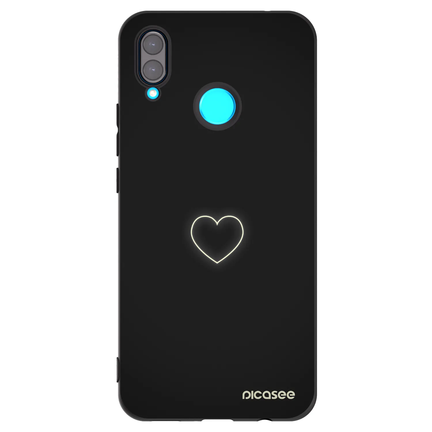 Picasee Μαύρη θήκη σιλικόνης για Huawei Nova 3 - Heart